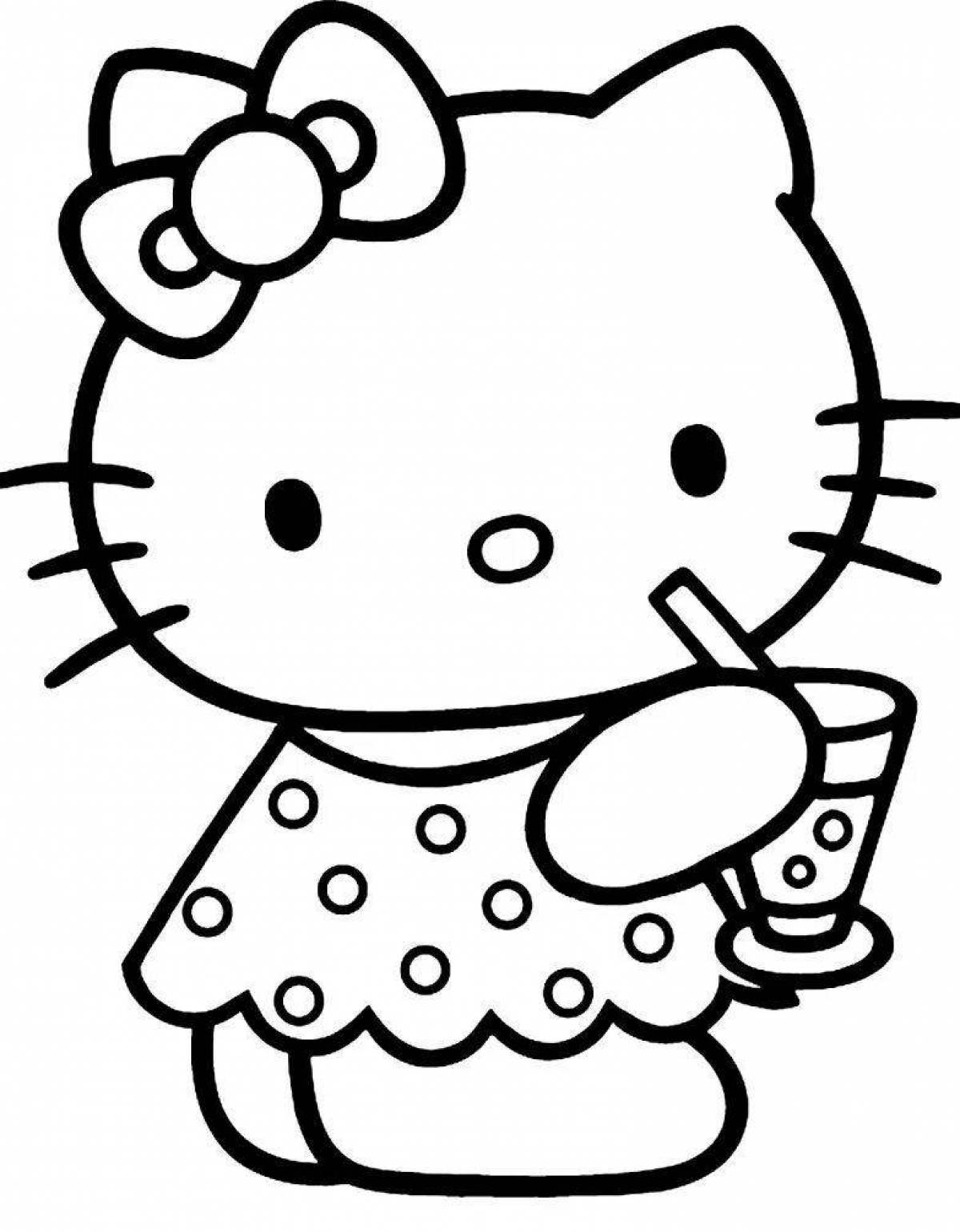 Amazing aster kitty coloring page