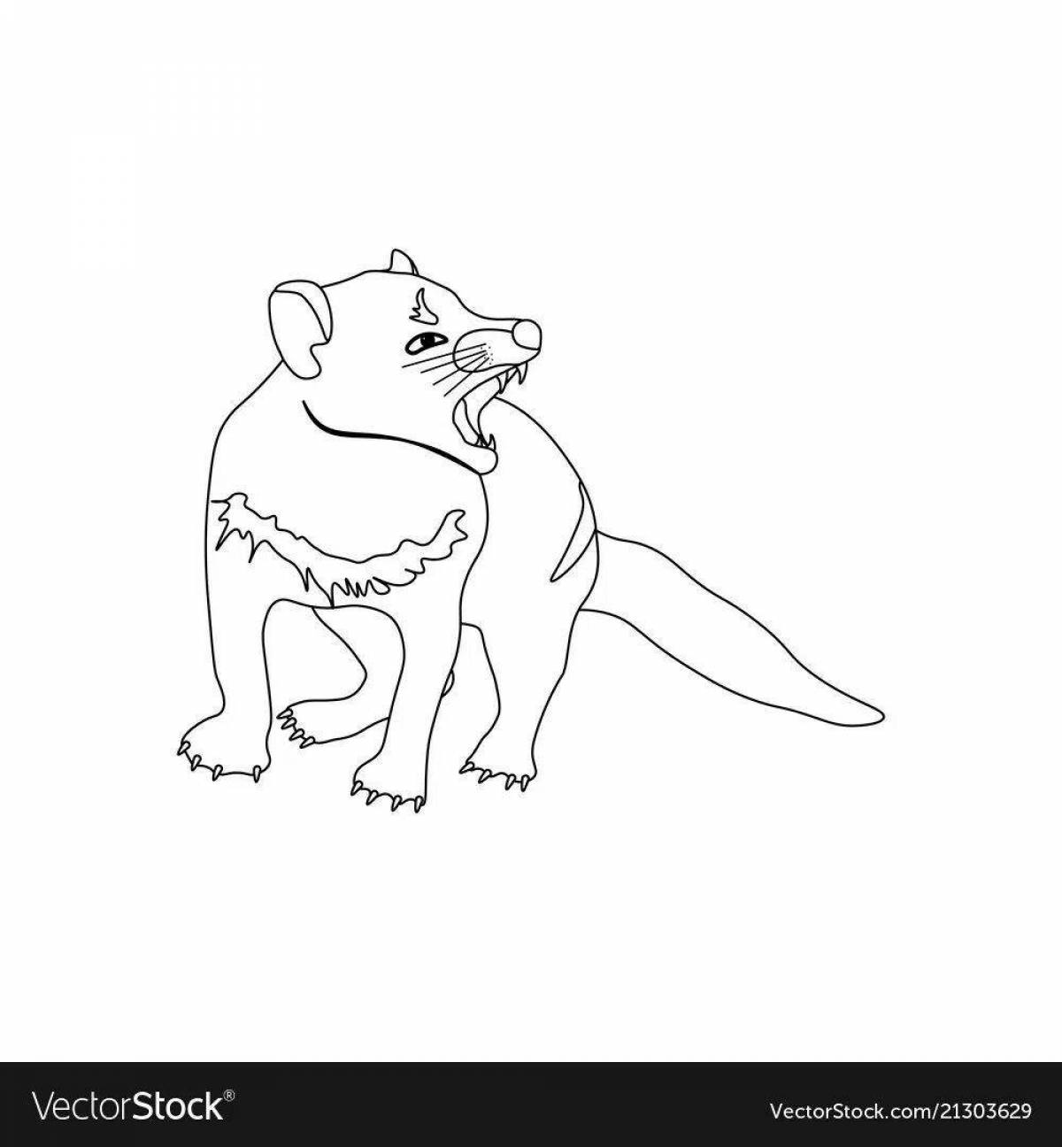 Exquisite marsupial wolf coloring page