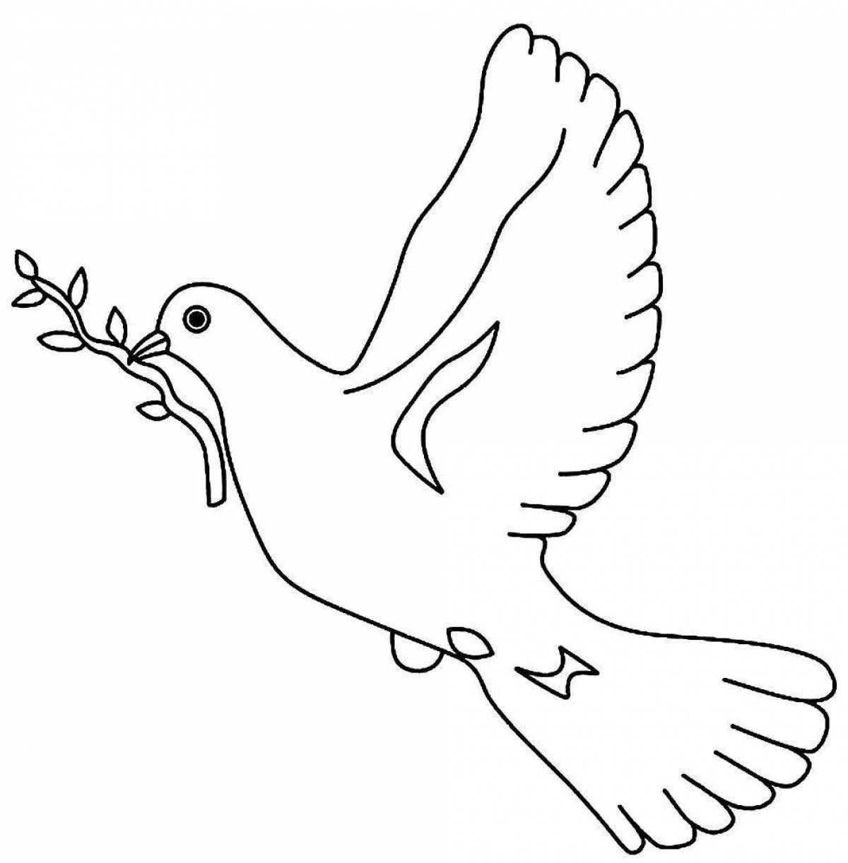 Нарисованный голубь