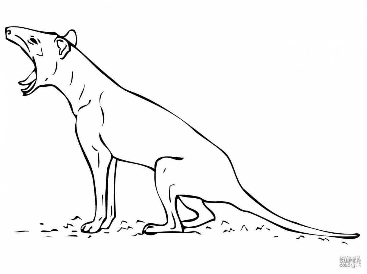 Marsupial wolf dynamic coloring page