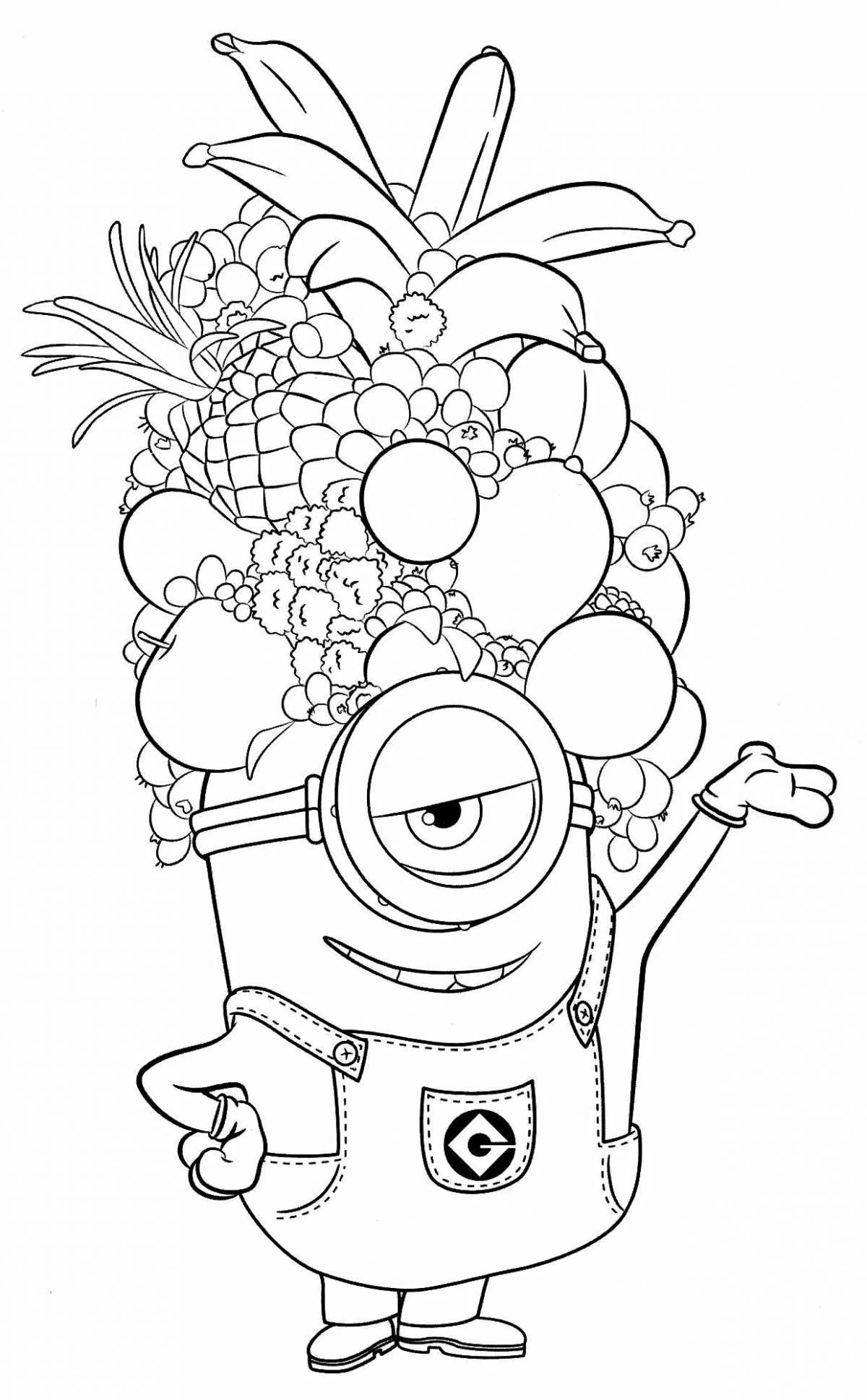 Minion strawberry sweet coloring