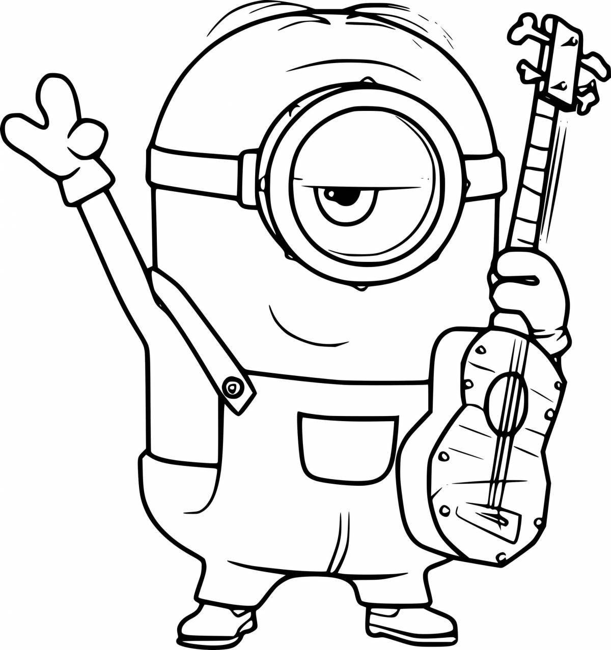 Radiant coloring page minion strawberry