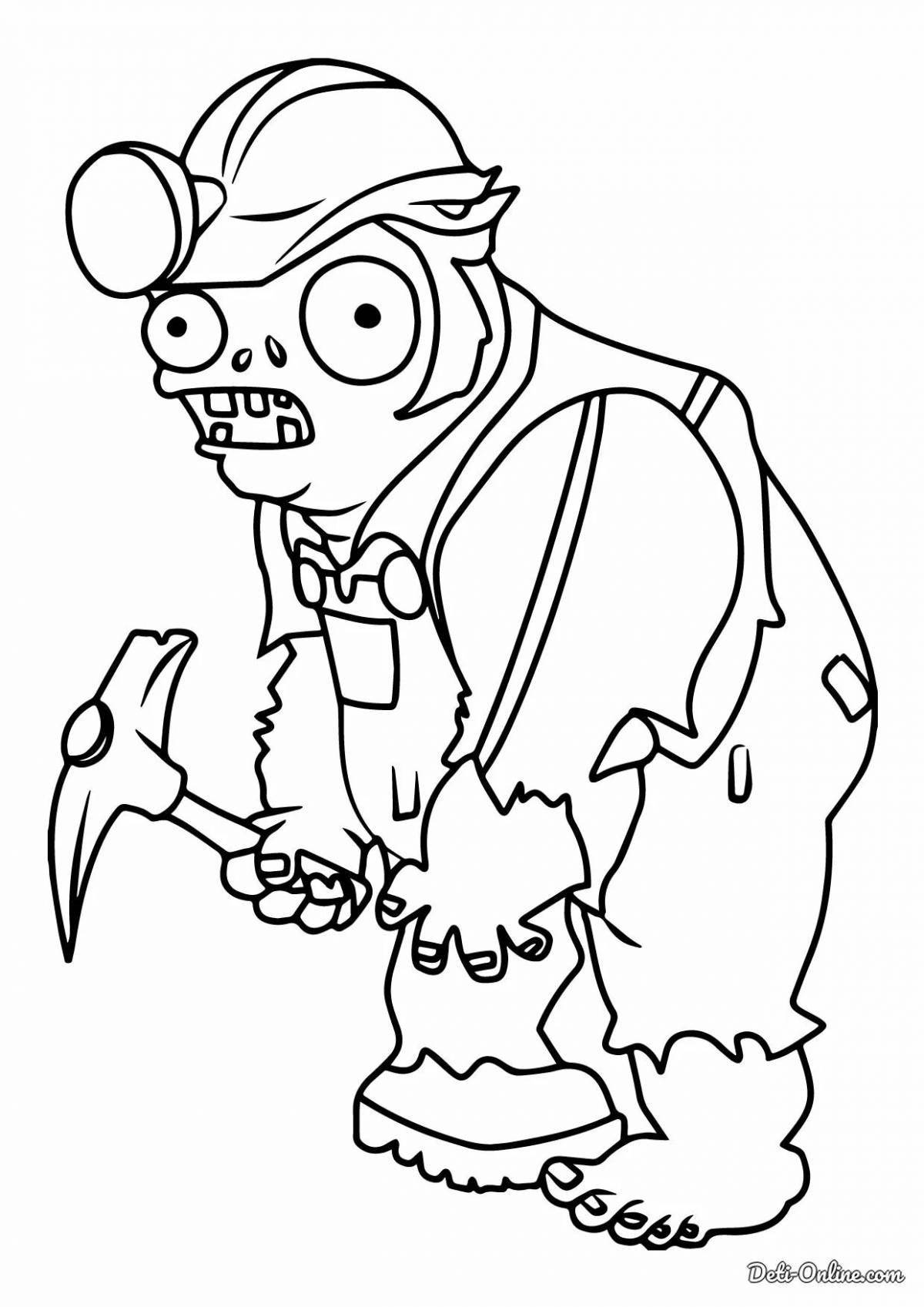 Coloring book terrible zombie planet