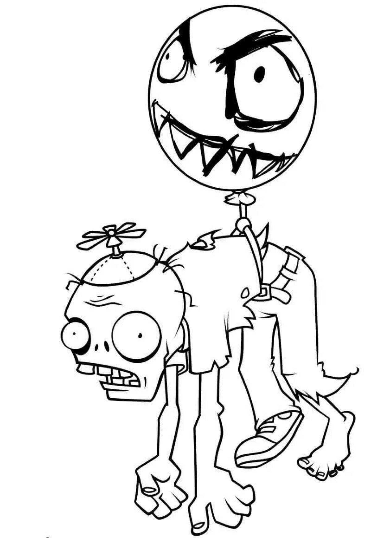 Zombie ghost planet coloring page