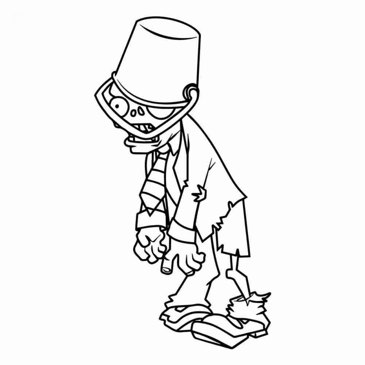 Coloring page shocking zombie planet