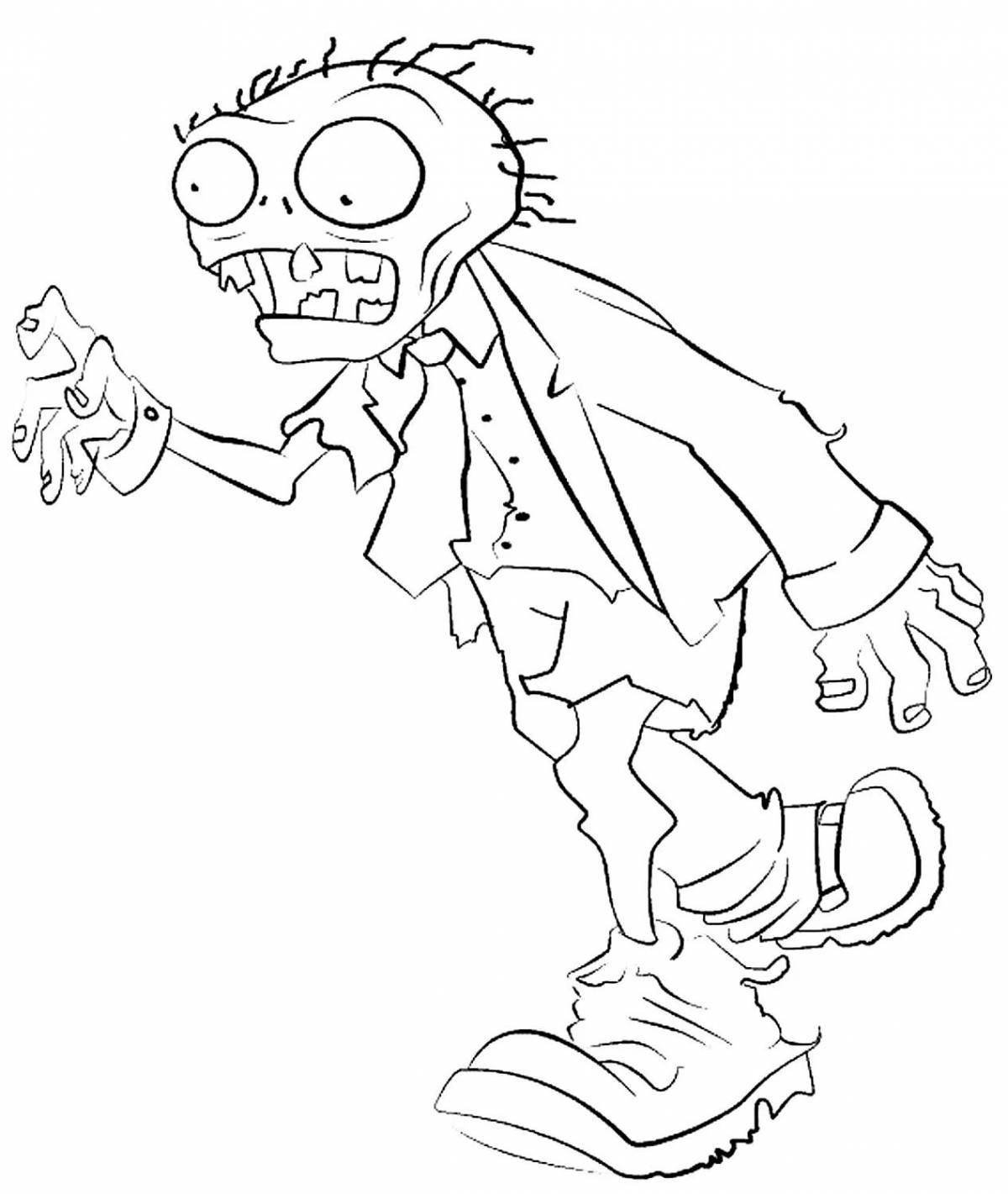 Alarming zombie planet coloring page