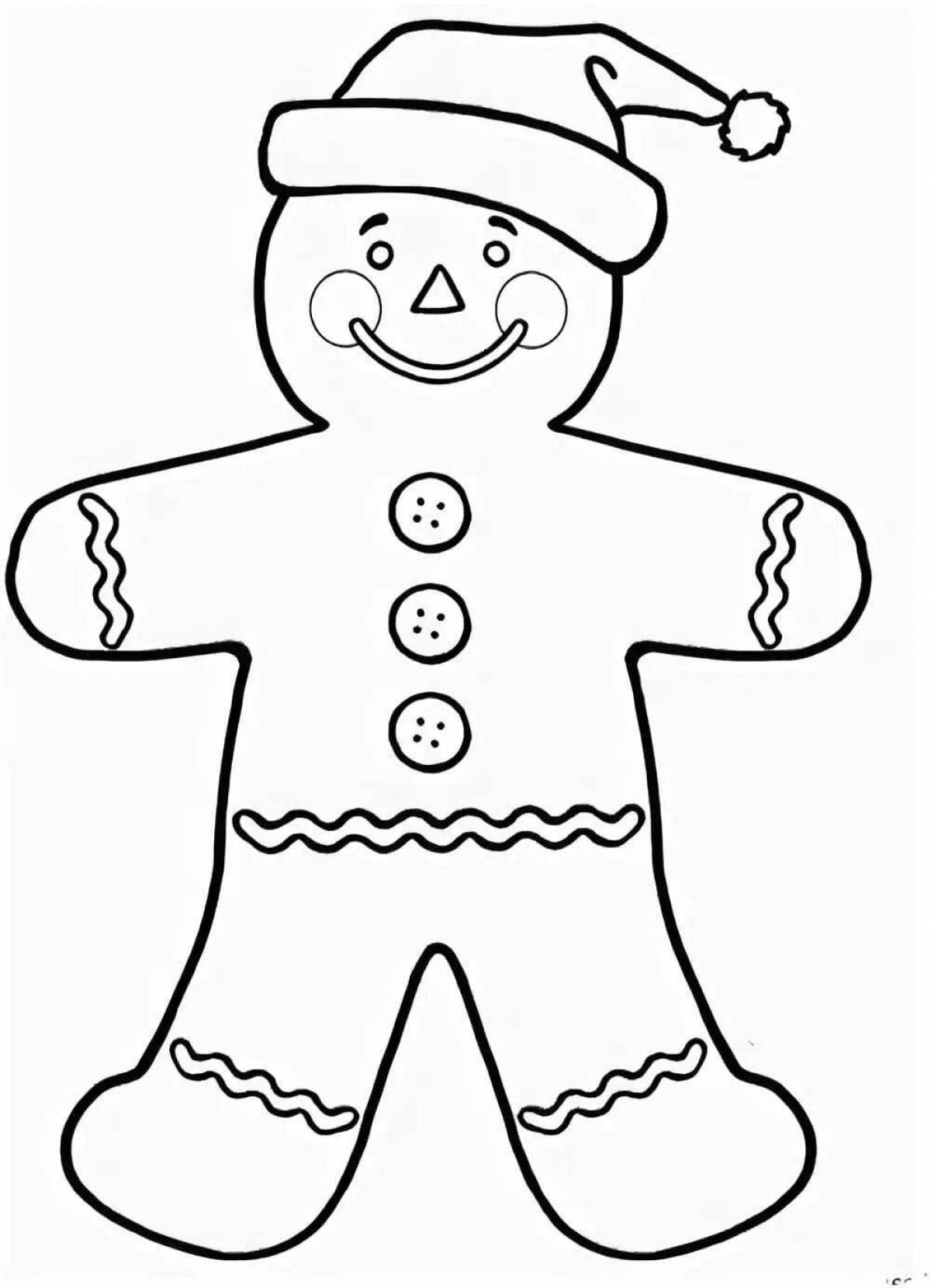 Colourful gingerbread man coloring book