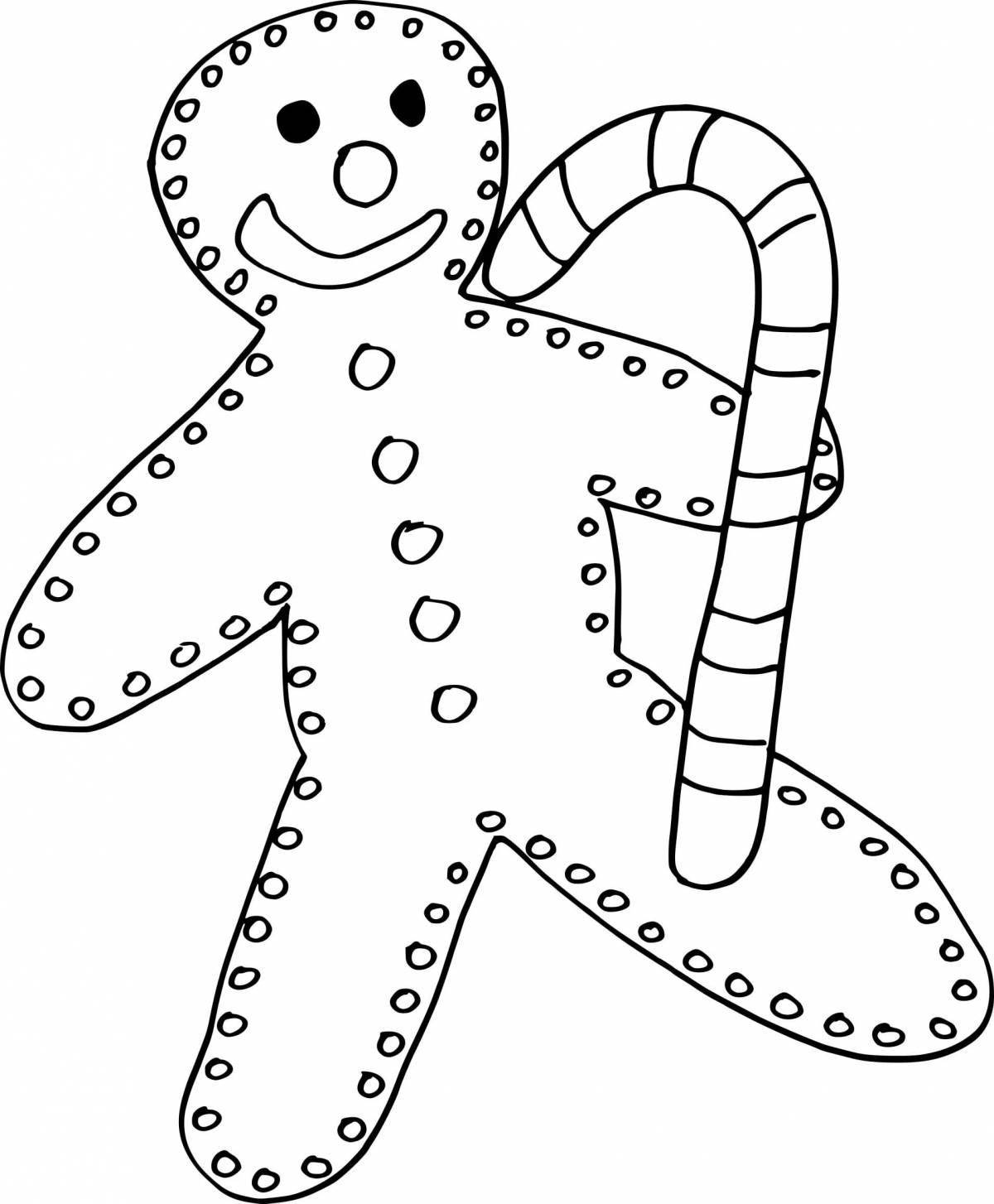 Coloring page charming gingerbread man