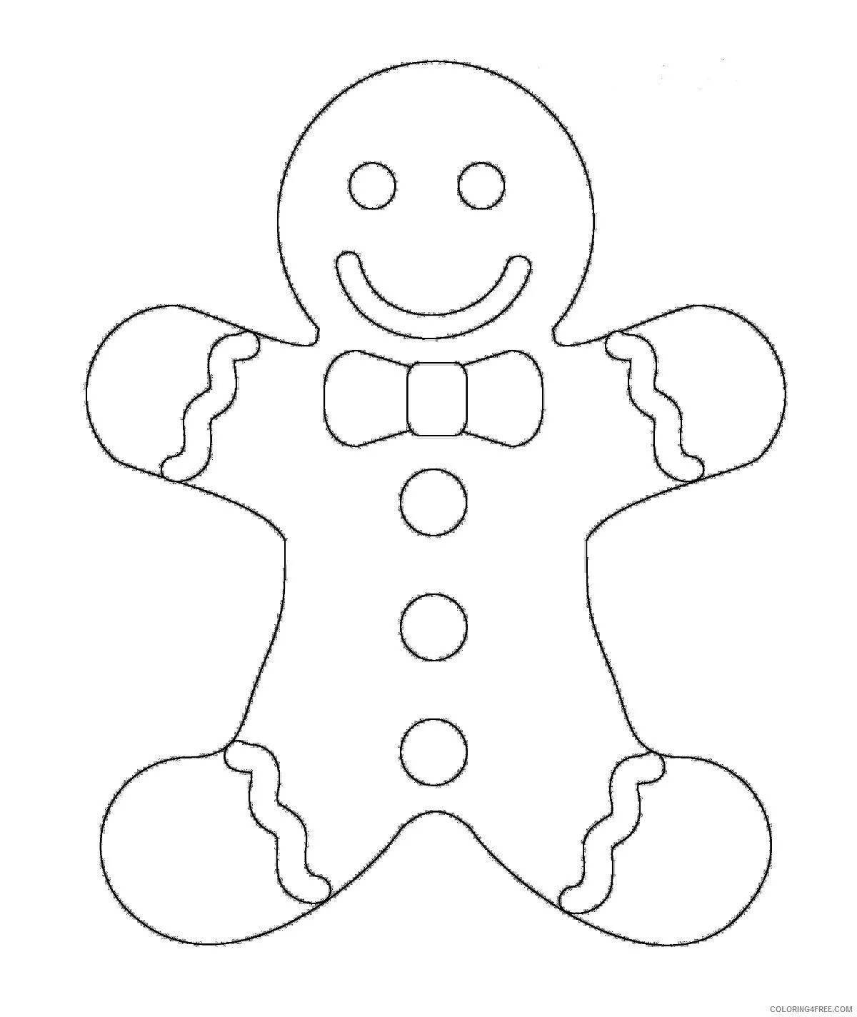 Sweet gingerbread man coloring page