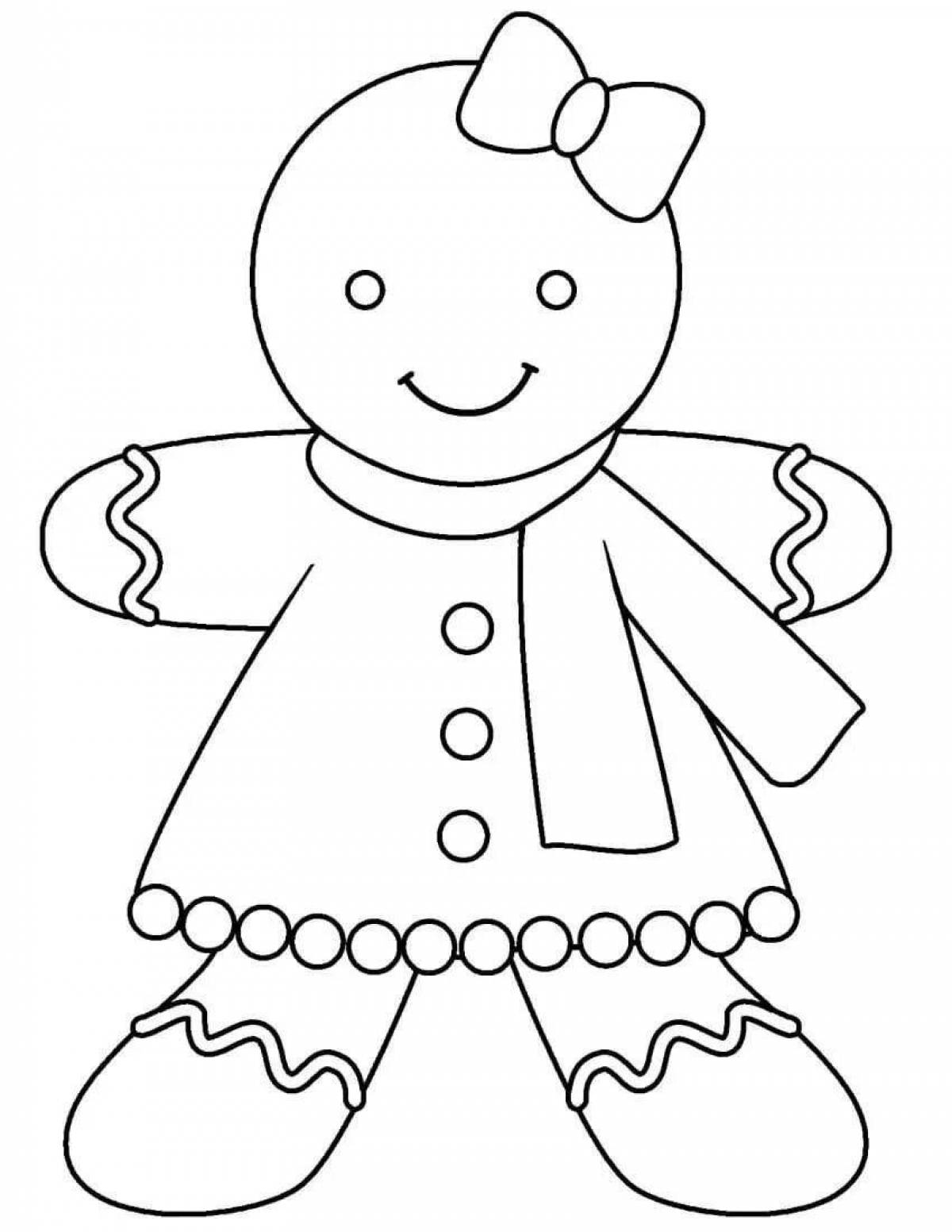 Coloring quirky gingerbread man
