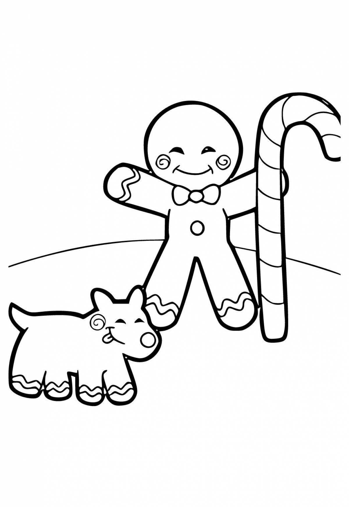 Exciting gingerbread man coloring book