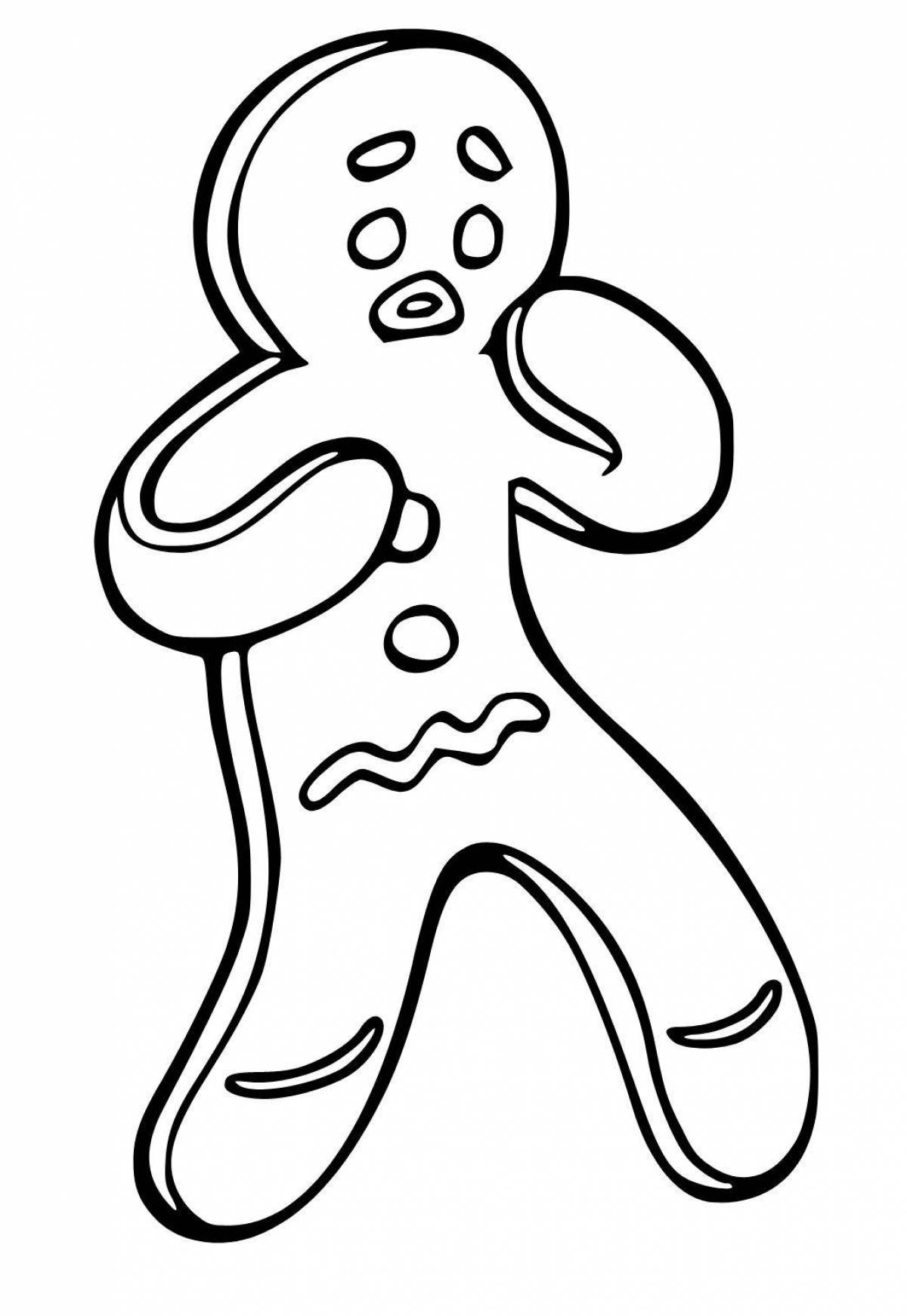 Coloring book humorous gingerbread man