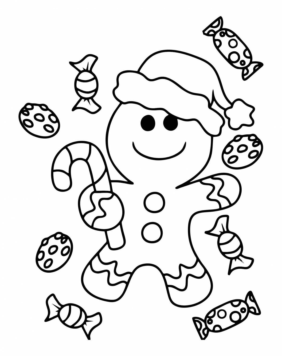 Magic gingerbread man coloring page