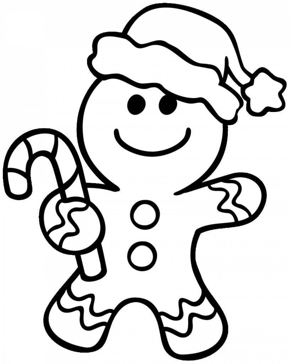 Gorgeous gingerbread man coloring page