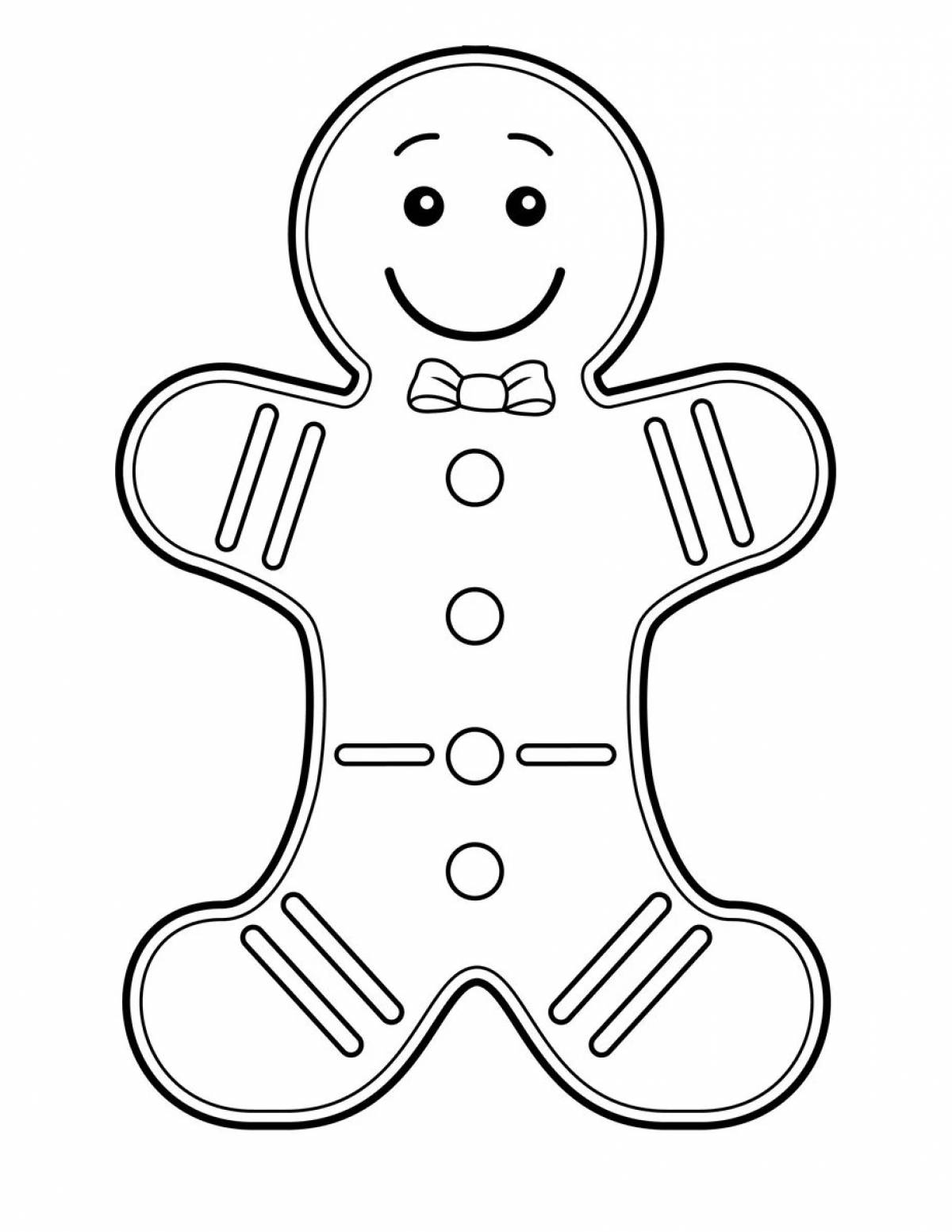 Coloring funny gingerbread man