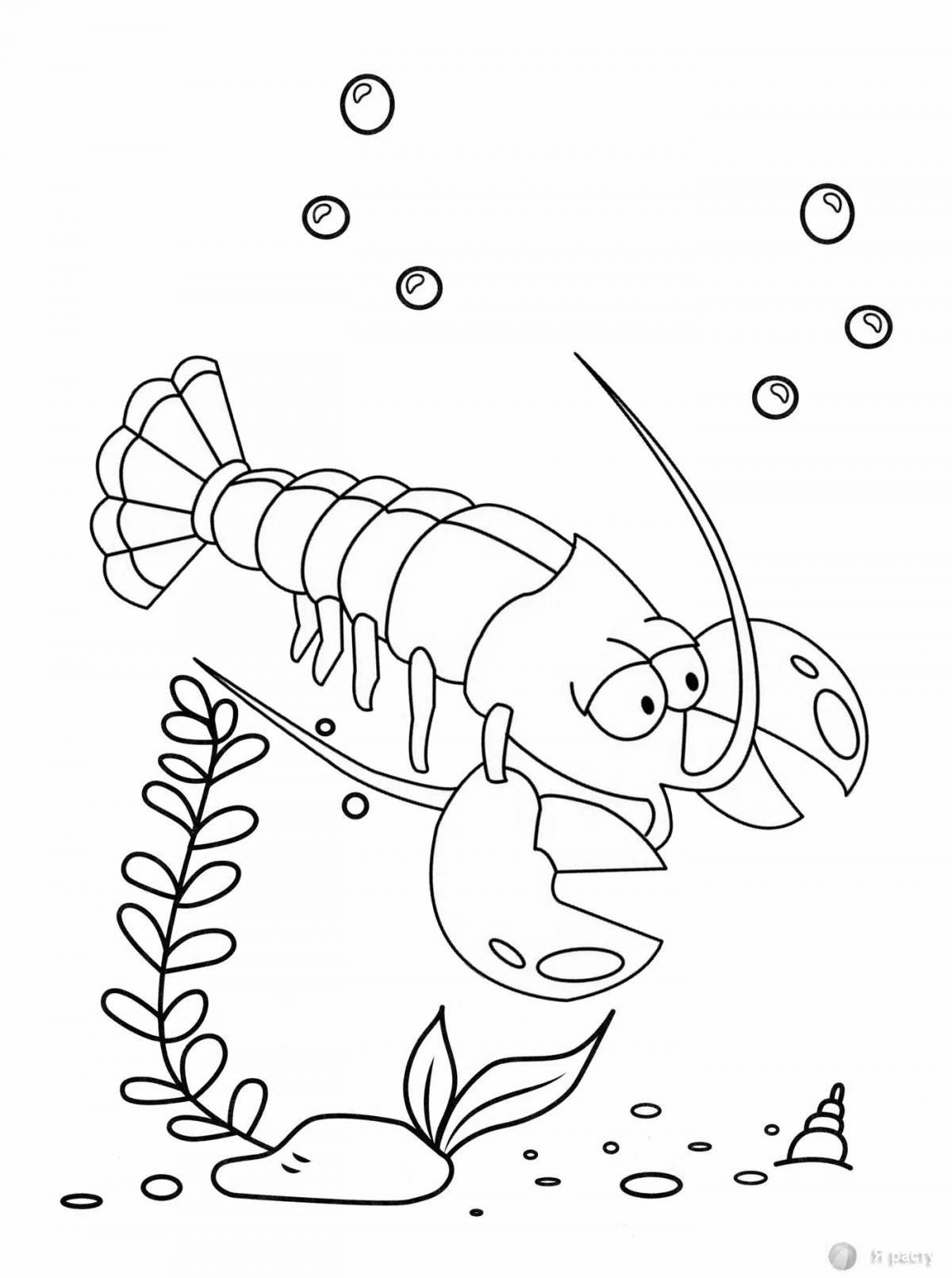 Adorable mantis shrimp coloring page