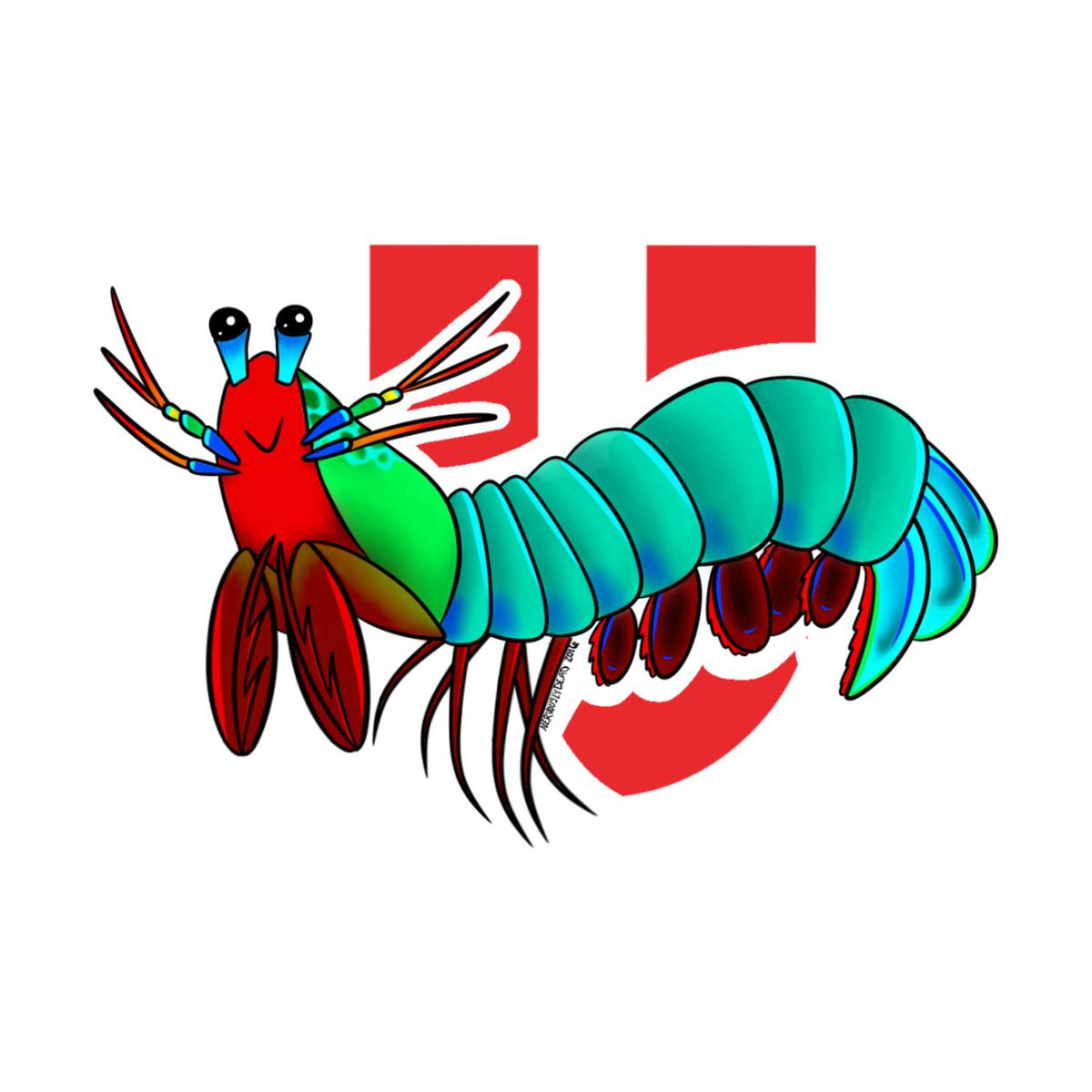 Crazy Mantis Crayfish Coloring Page