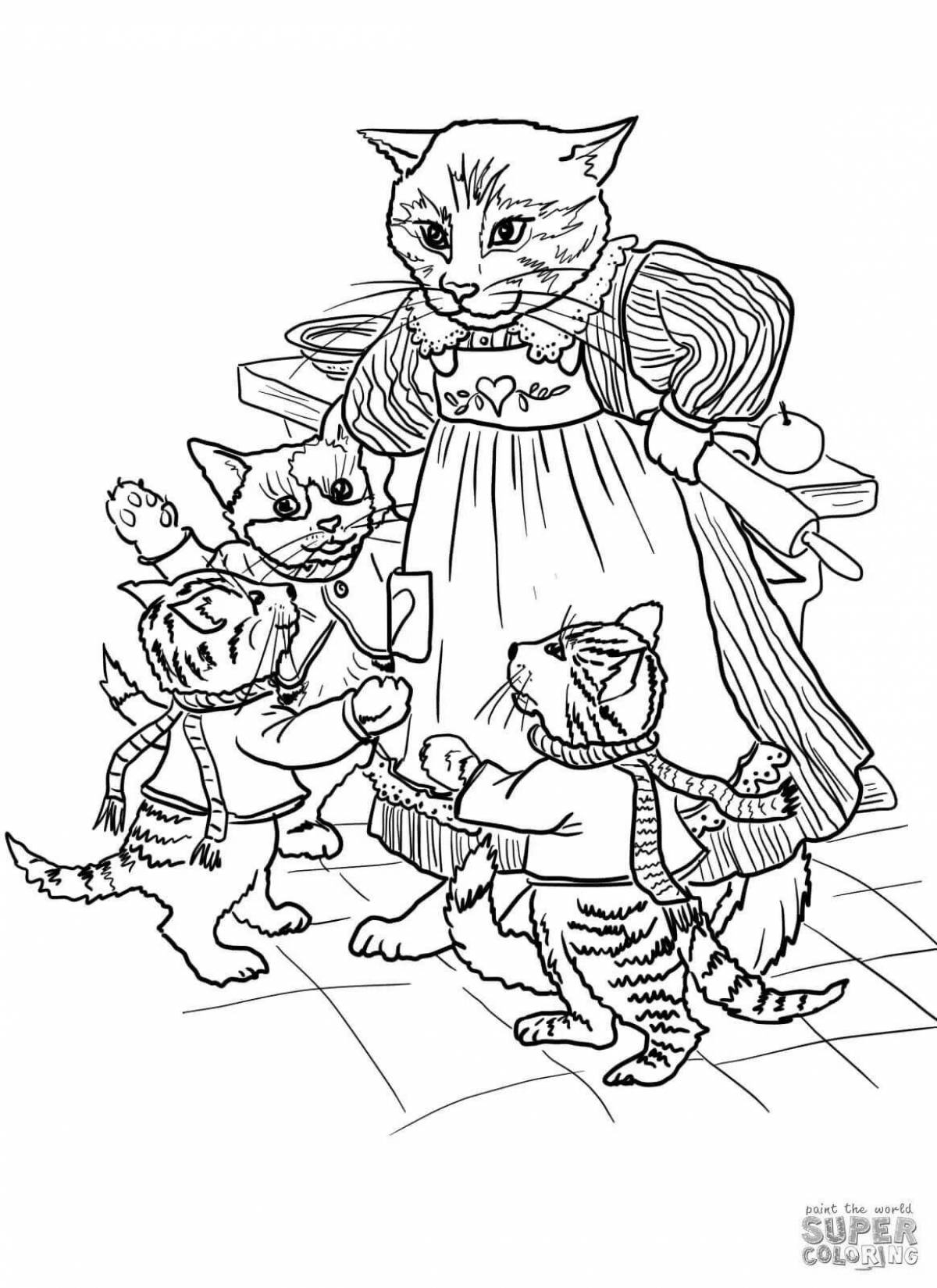 Fun coloring 3 kittens