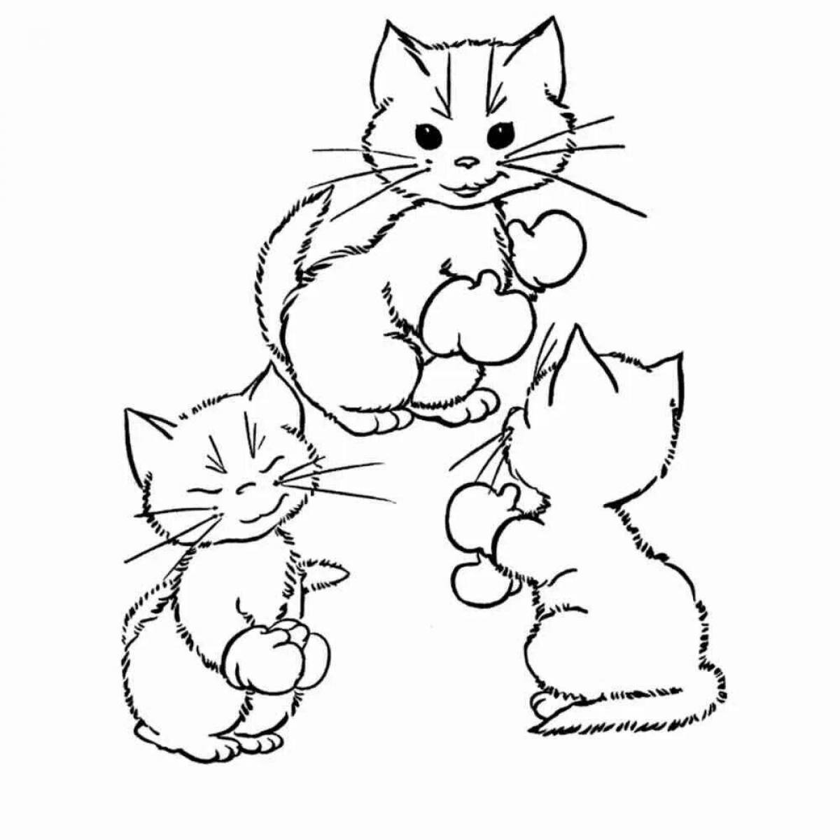 Content 3 kittens coloring book
