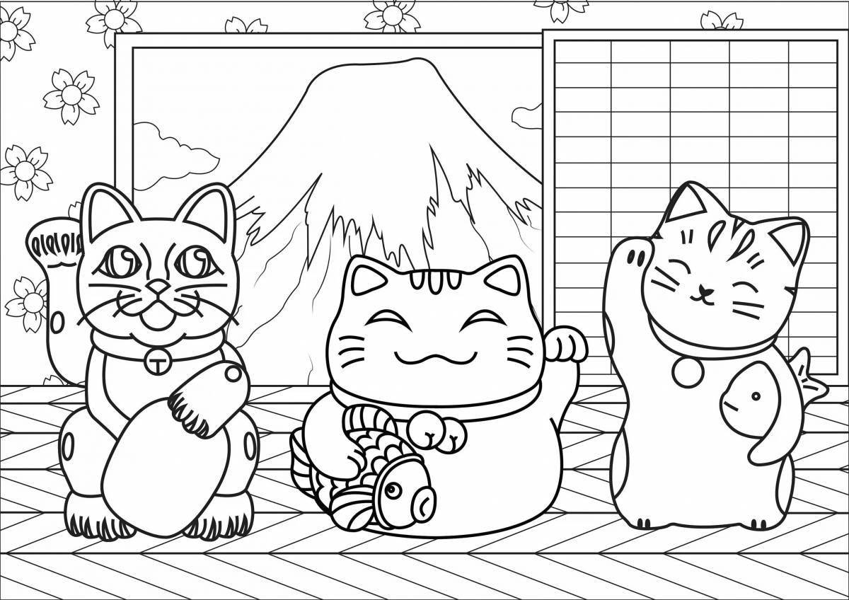 Coloring book relaxation 3 kittens