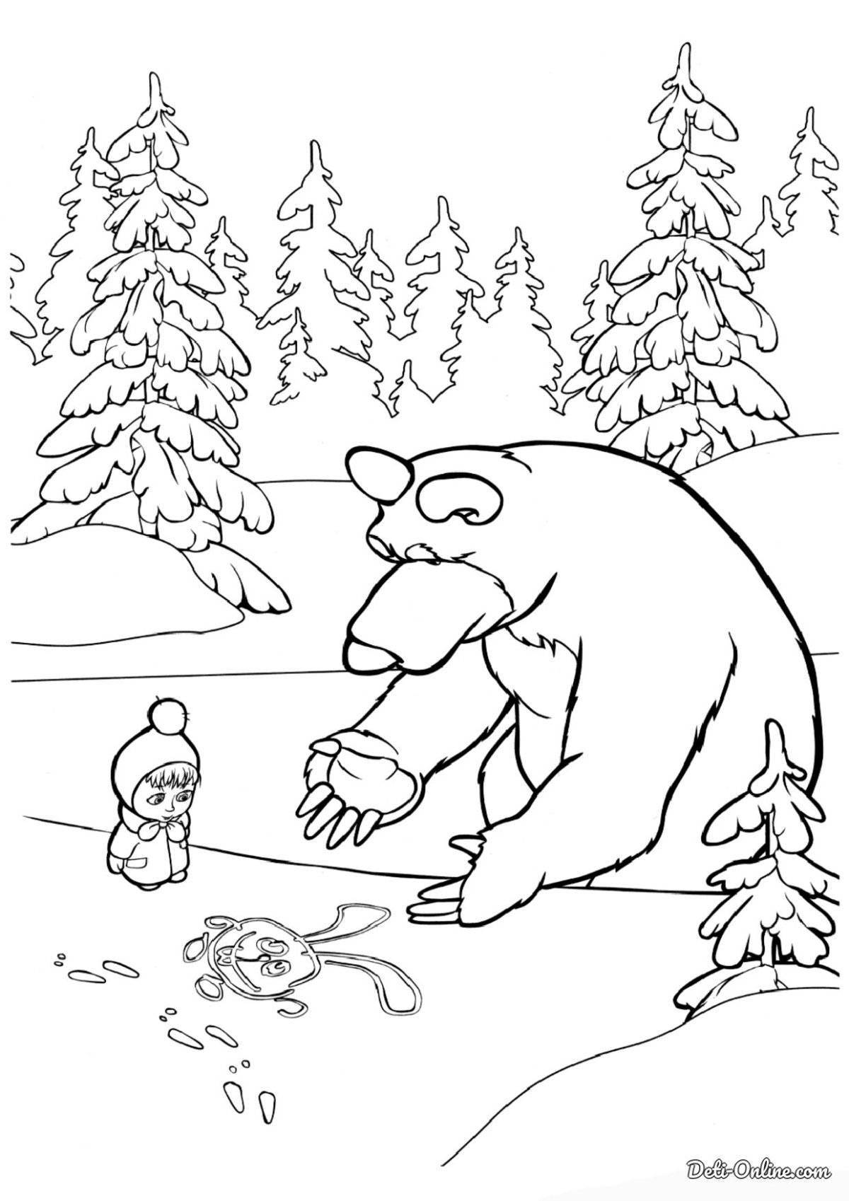 Frost bear in winter