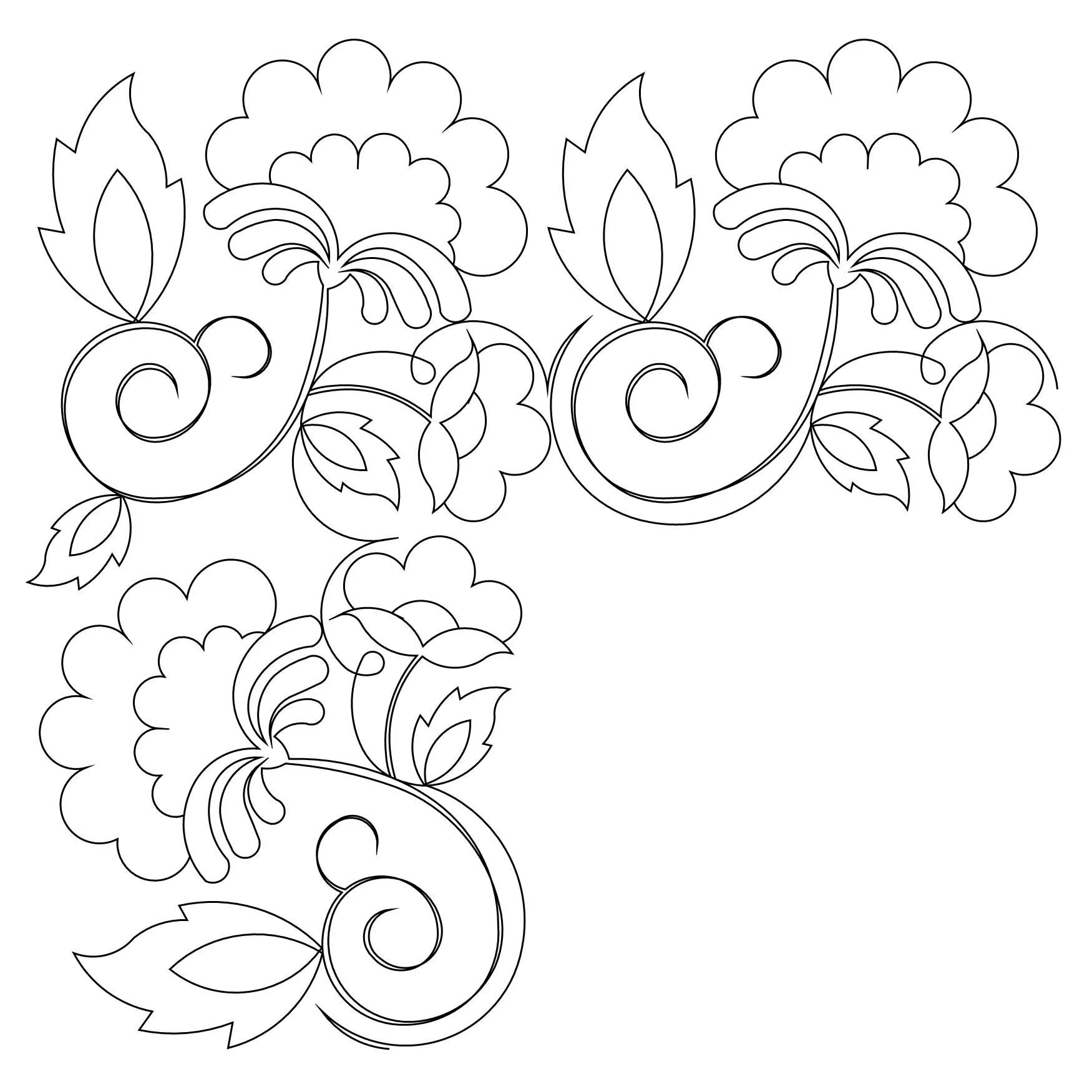 Coloring page glorious russian ornament