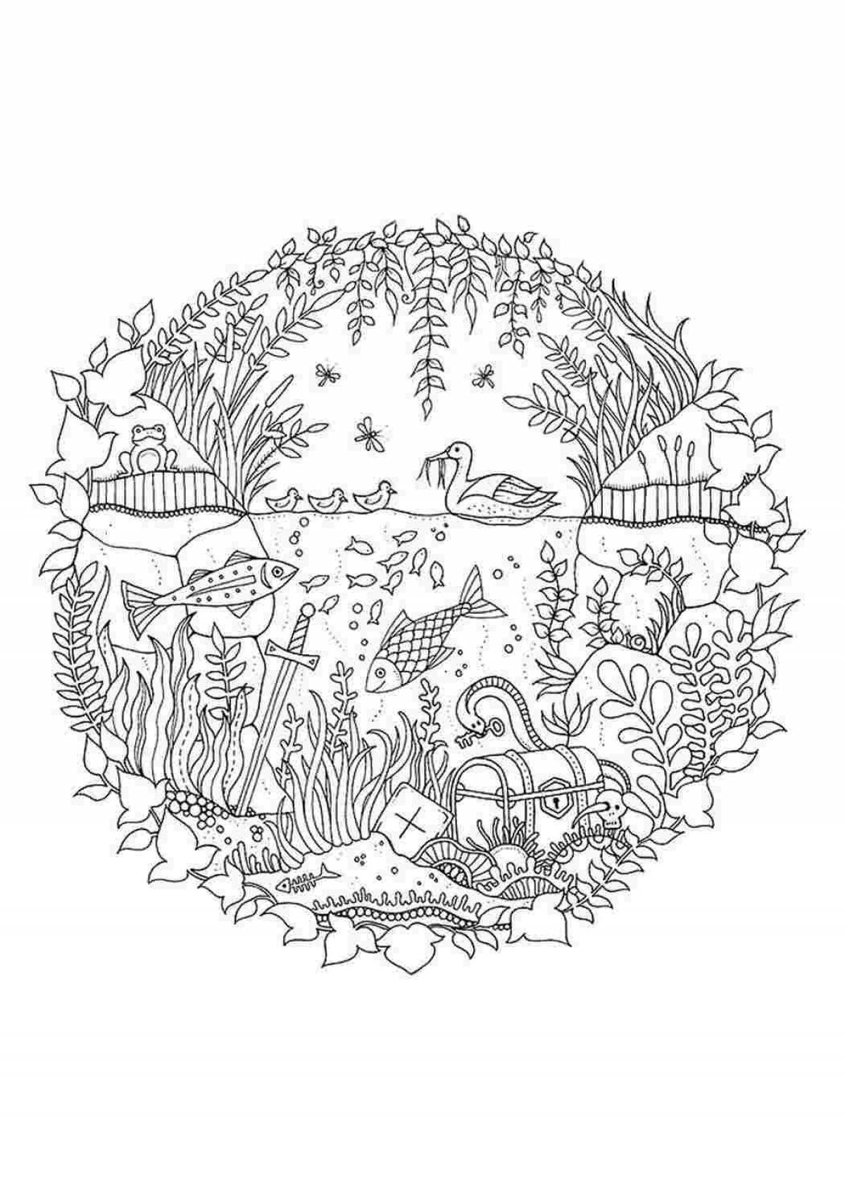 Charming antistress forest coloring book