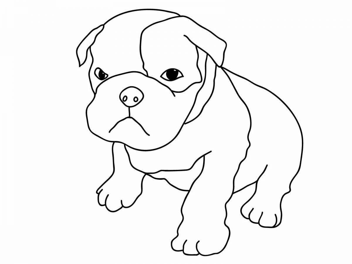 Funny coloring drawing of a puppy