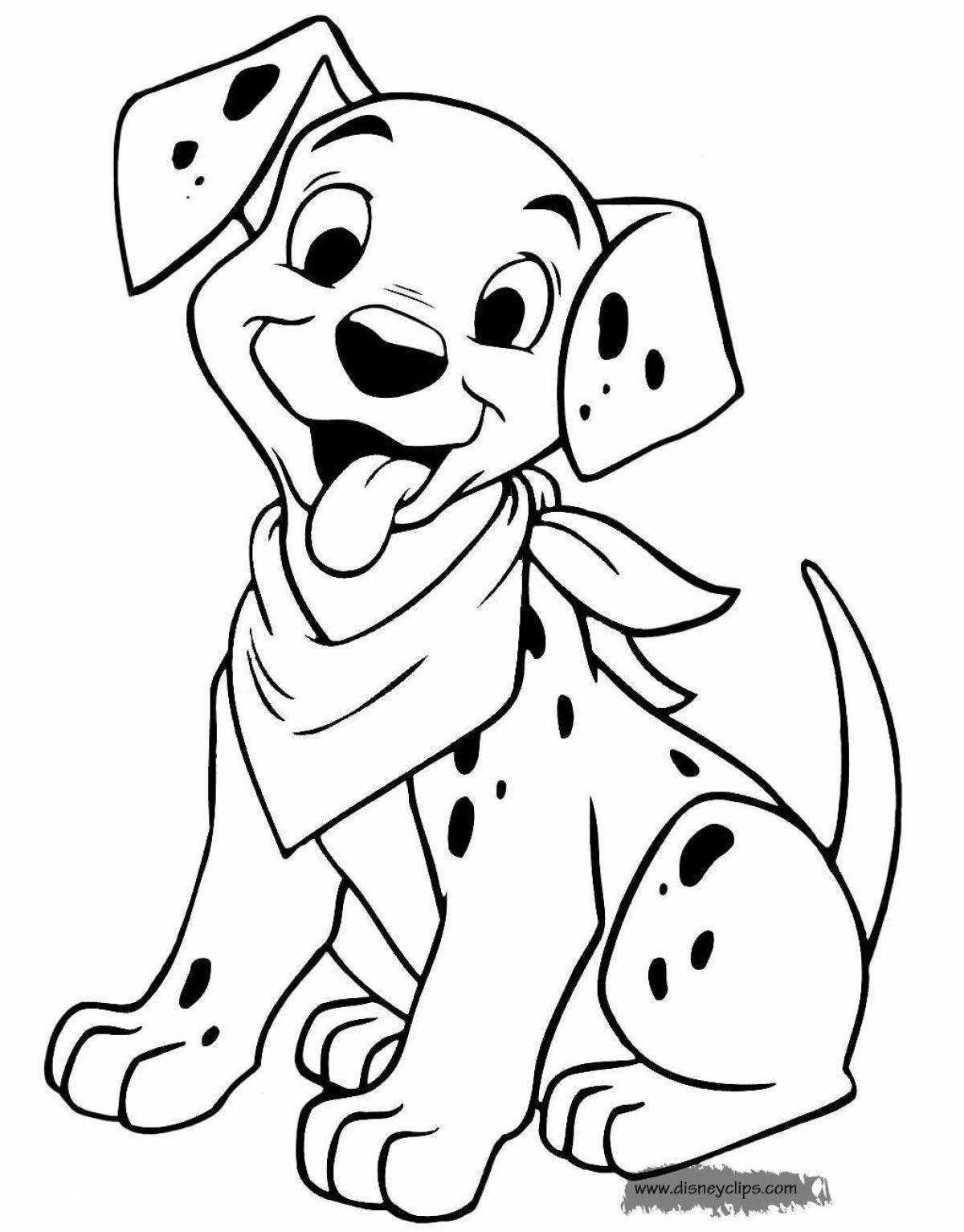 Drawing a puppy wiggly coloring page