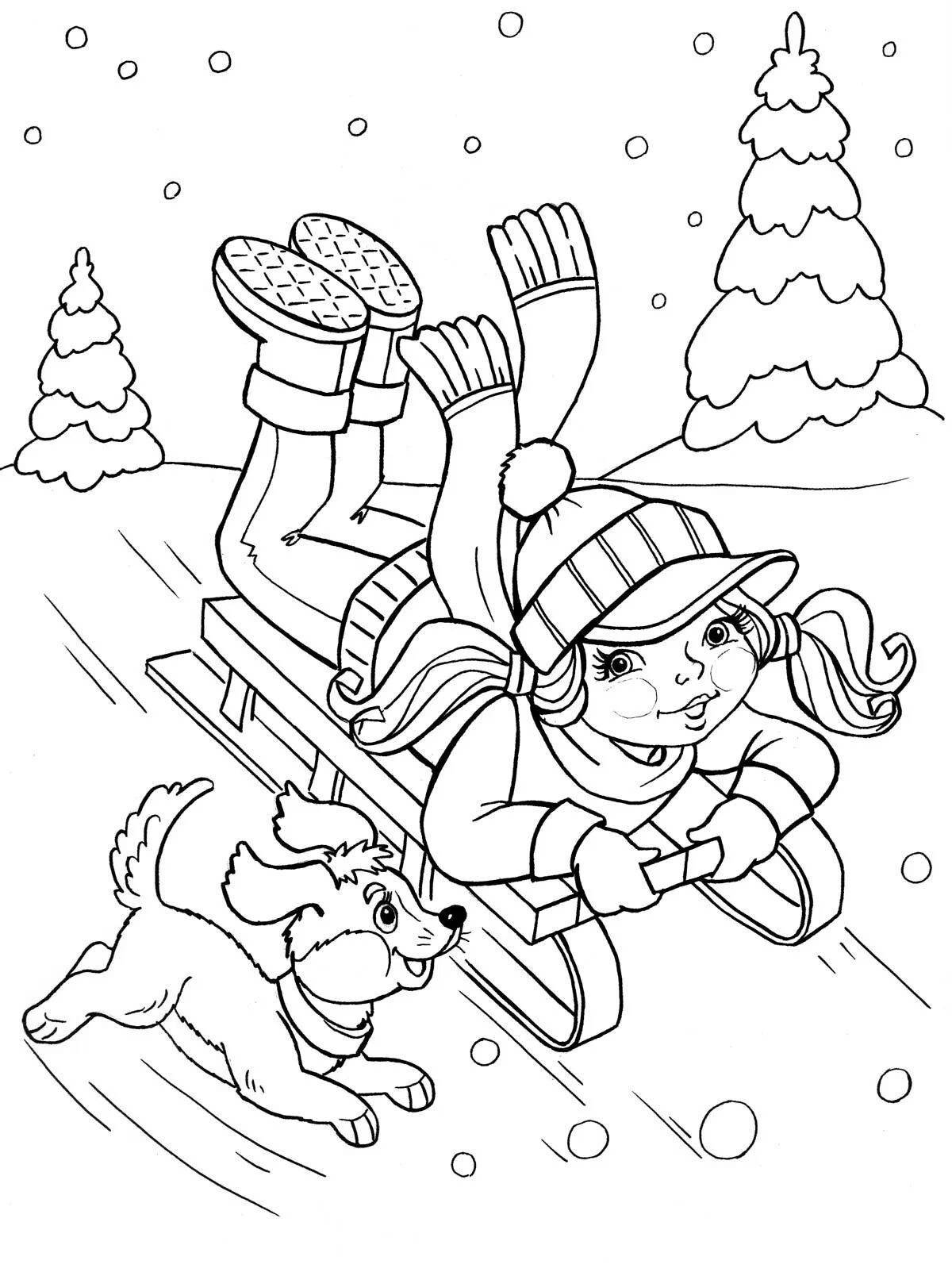Colorful Christmas holidays coloring book