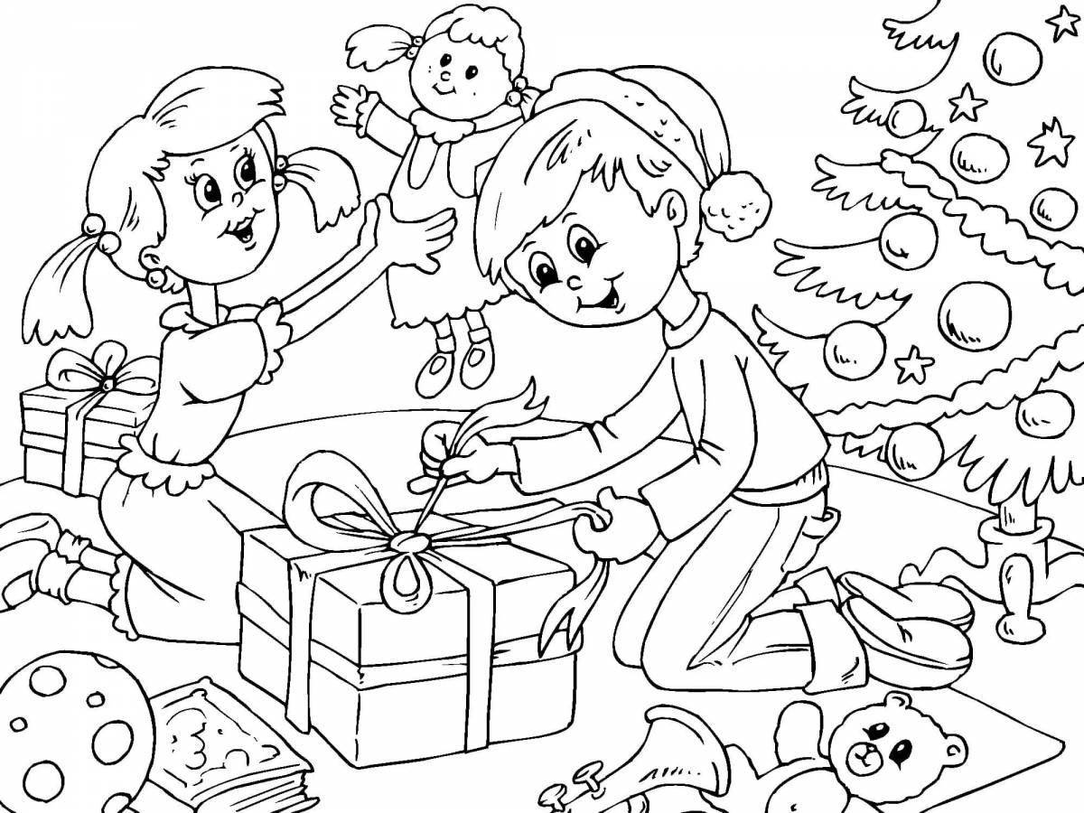 Coloring page glorious new year holidays
