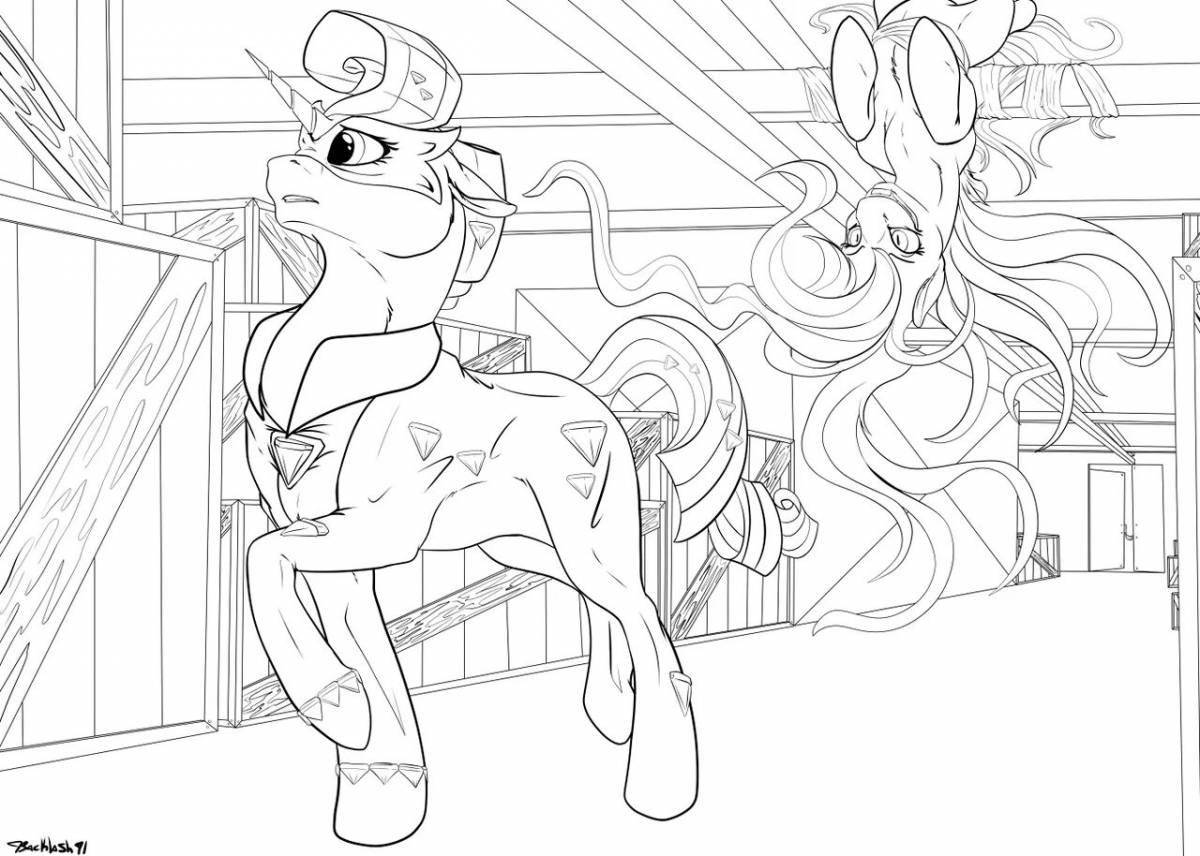 Joyous ponyplay time coloring page