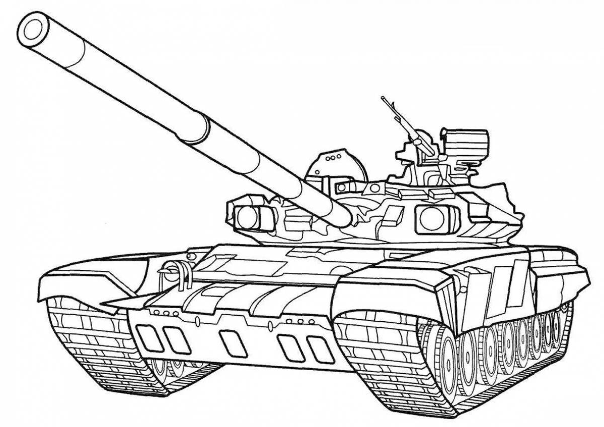 Изысканная раскраска современного танка