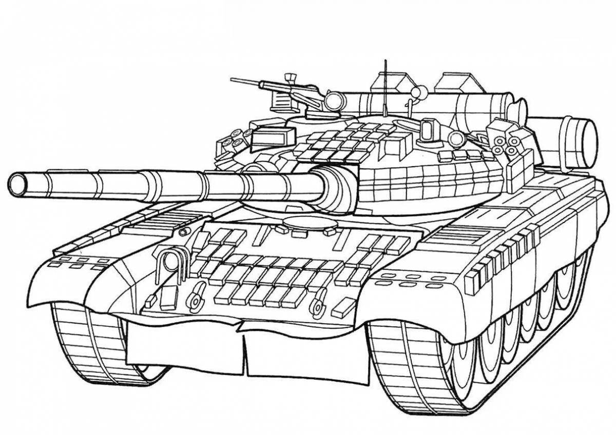 Modern tank coloring page