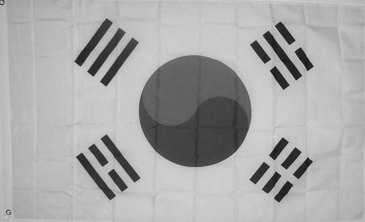Живая страница раскраски флага кореи