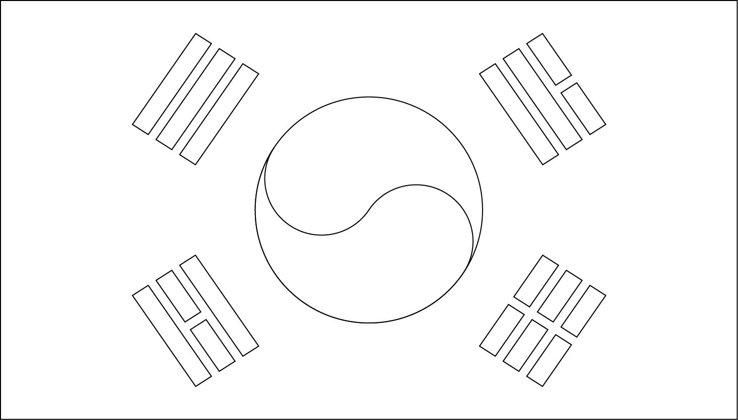 Funny korea flag coloring page