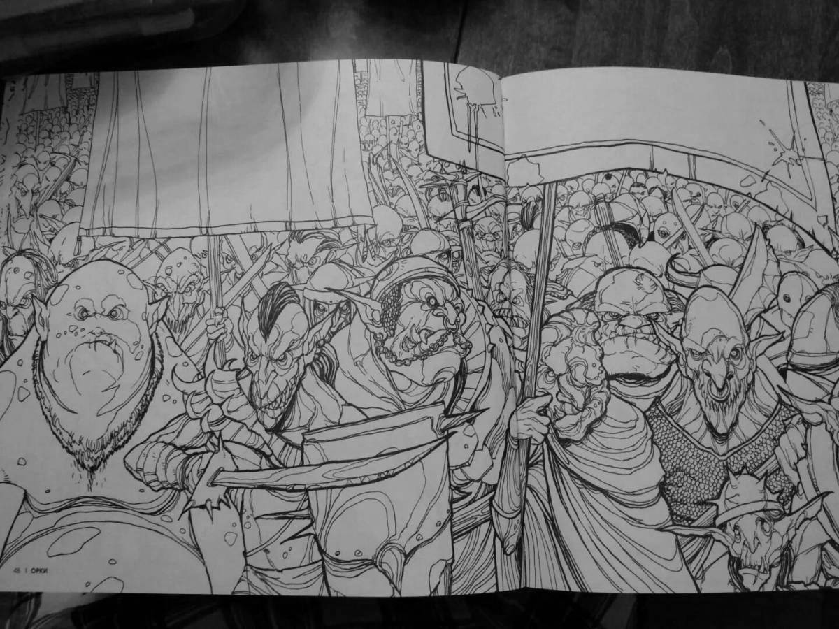 Photo Tolkien's shining world coloring page