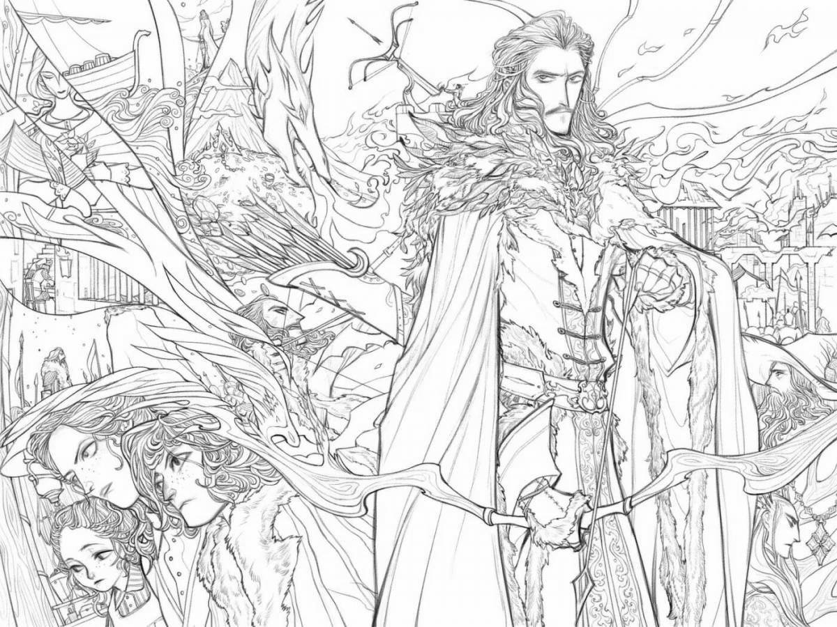Tolkien's charming world coloring page