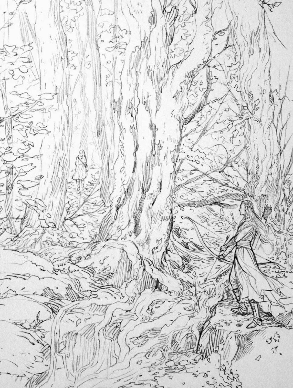 Photo Tolkien's beautiful world coloring book