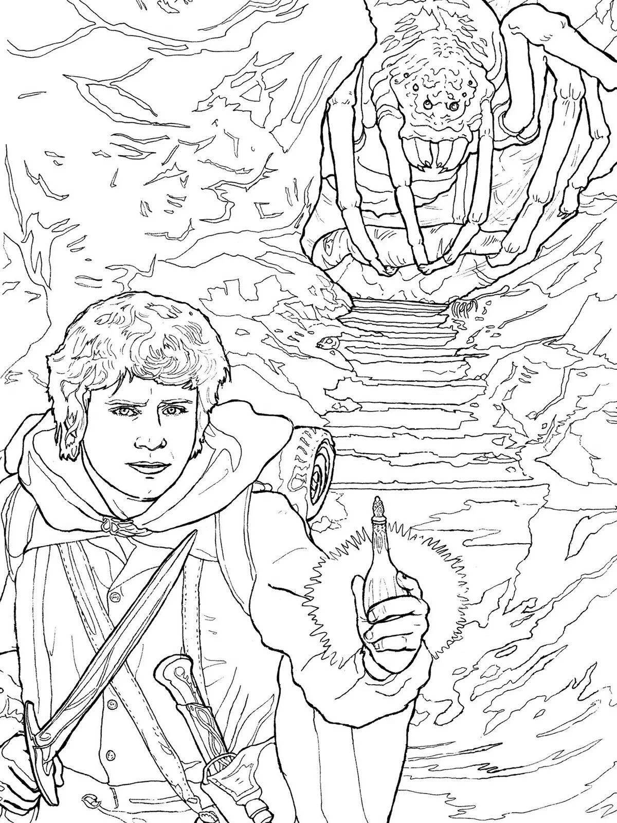 Tolkien's wonderful world coloring page