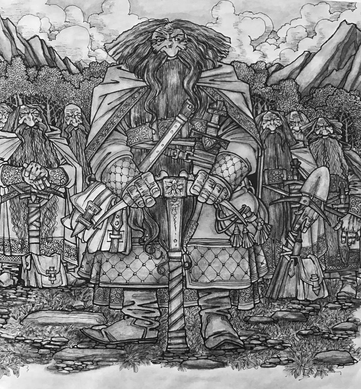 Photo Tolkien's joyful world coloring page