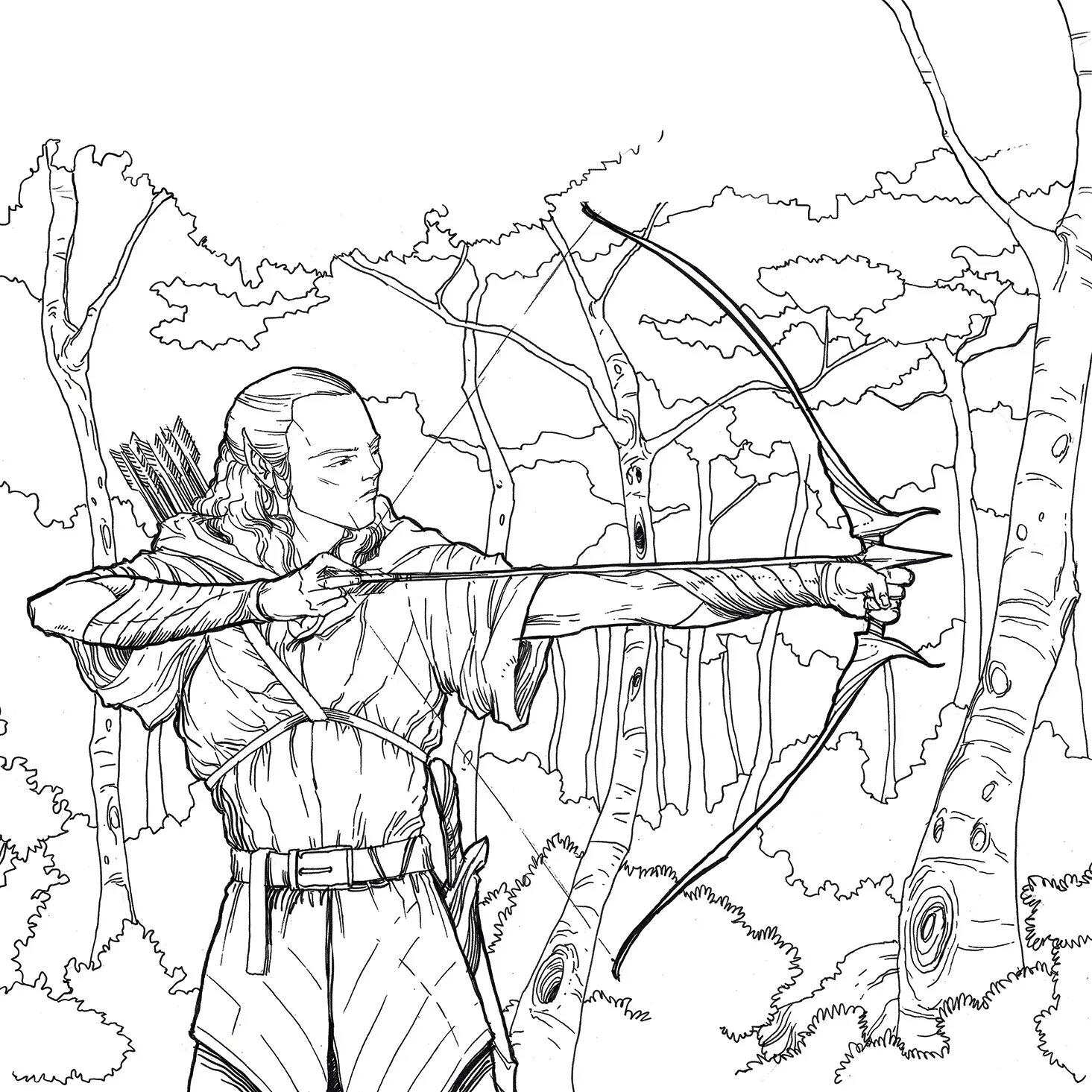 Photo Tolkien's sparkling world coloring page