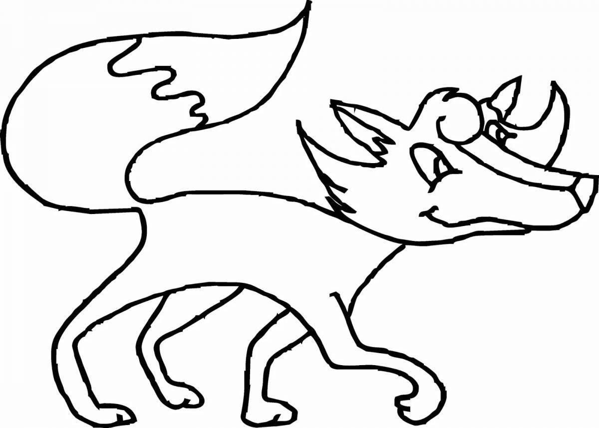 Coloring page graceful cunning fox