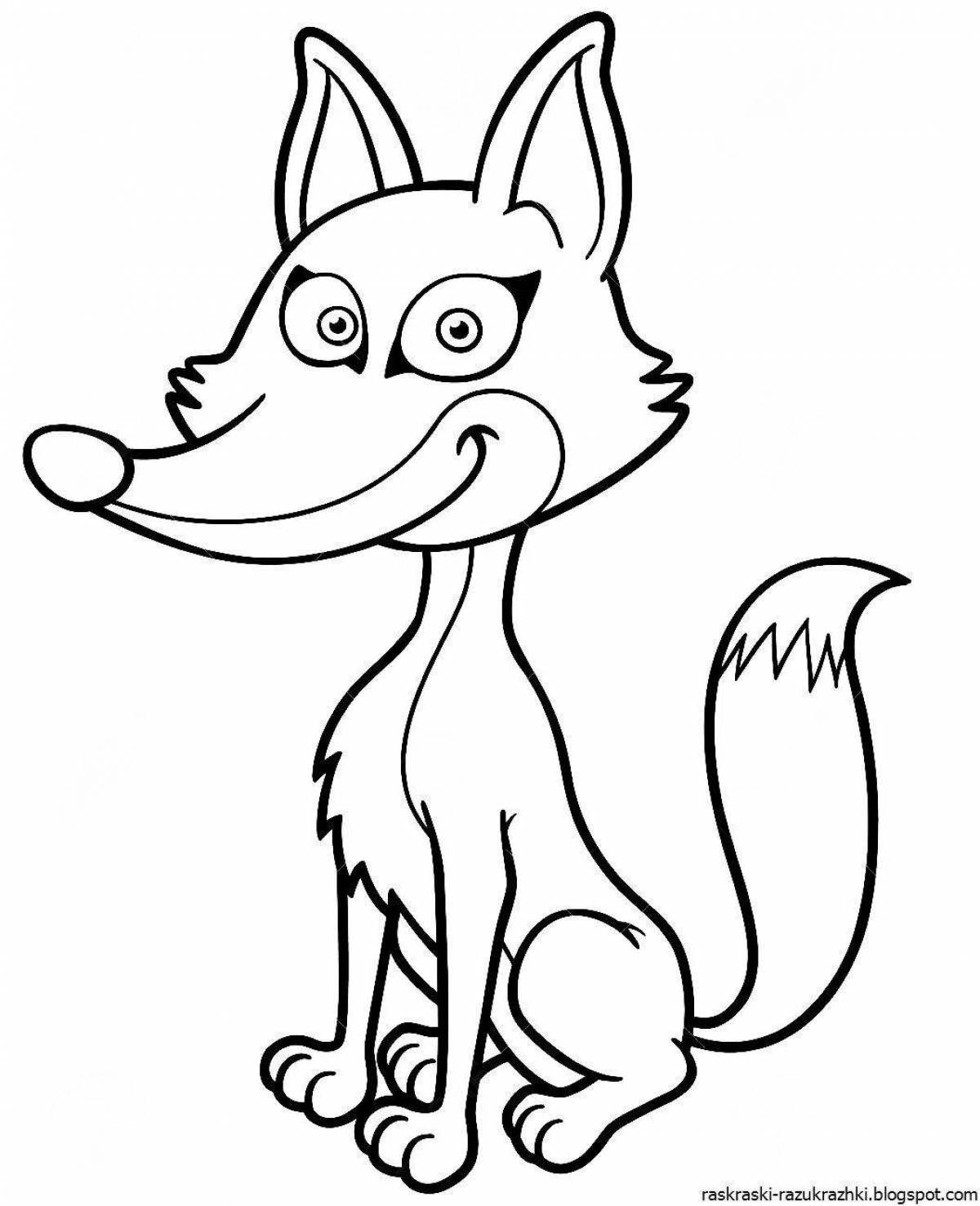 Coloring page charming cunning fox