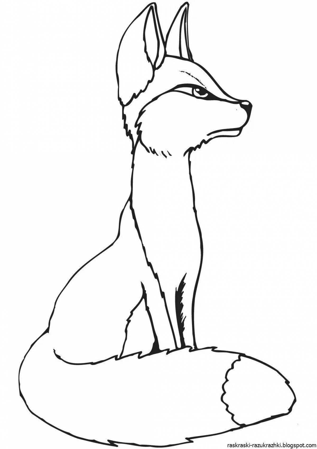Coloring book joyful cunning fox