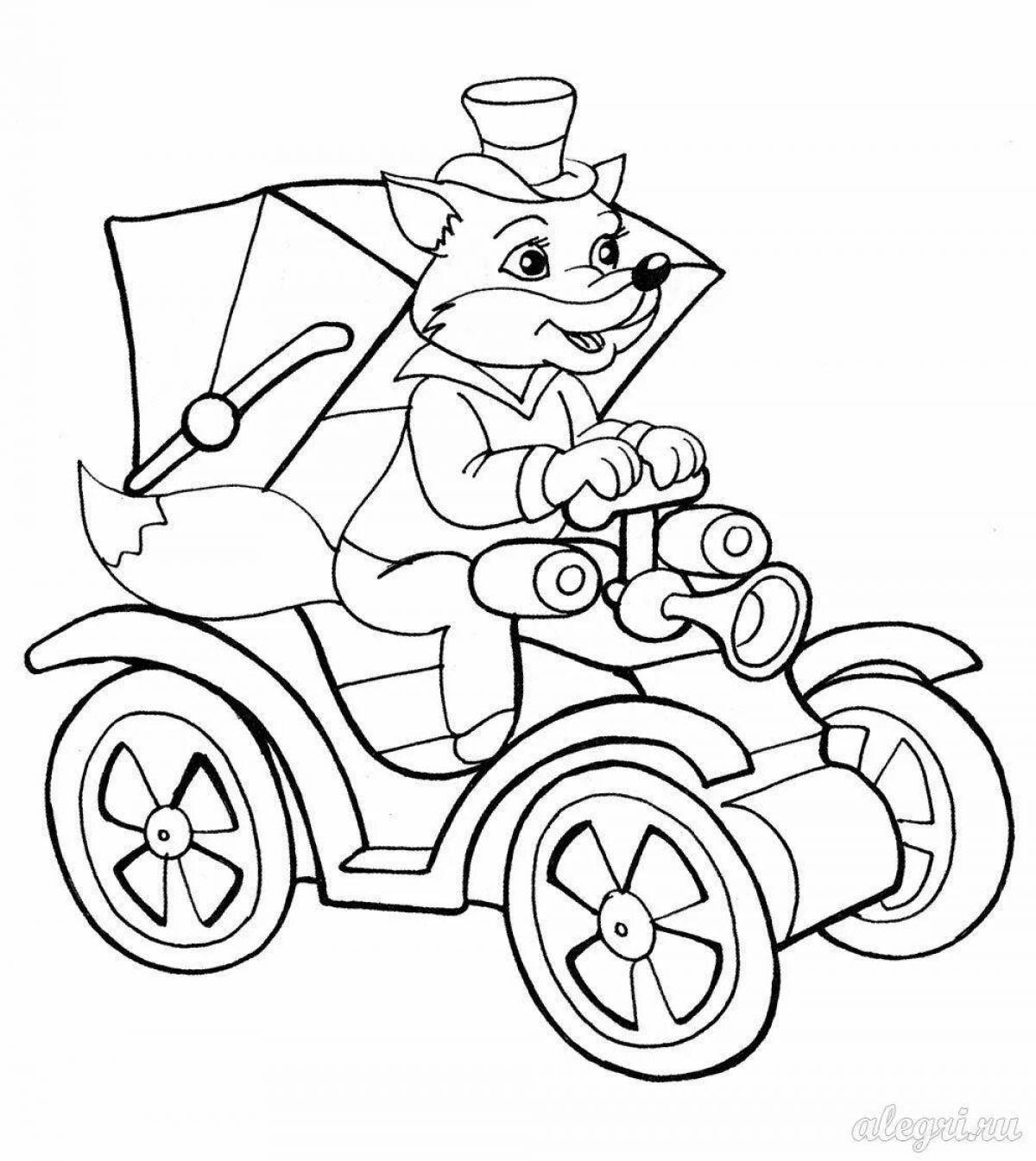 Coloring book clever cunning fox