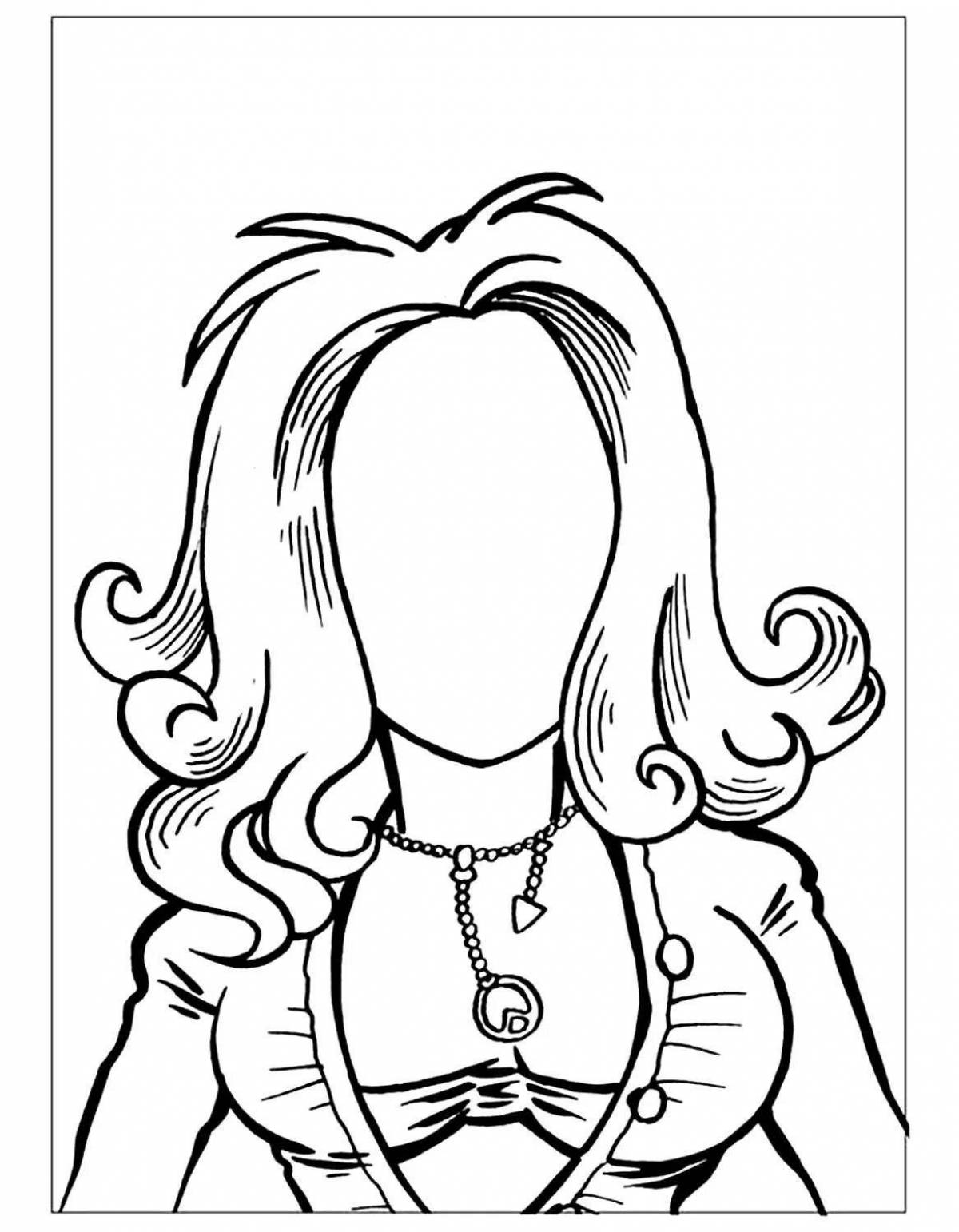 Smiling face coloring page