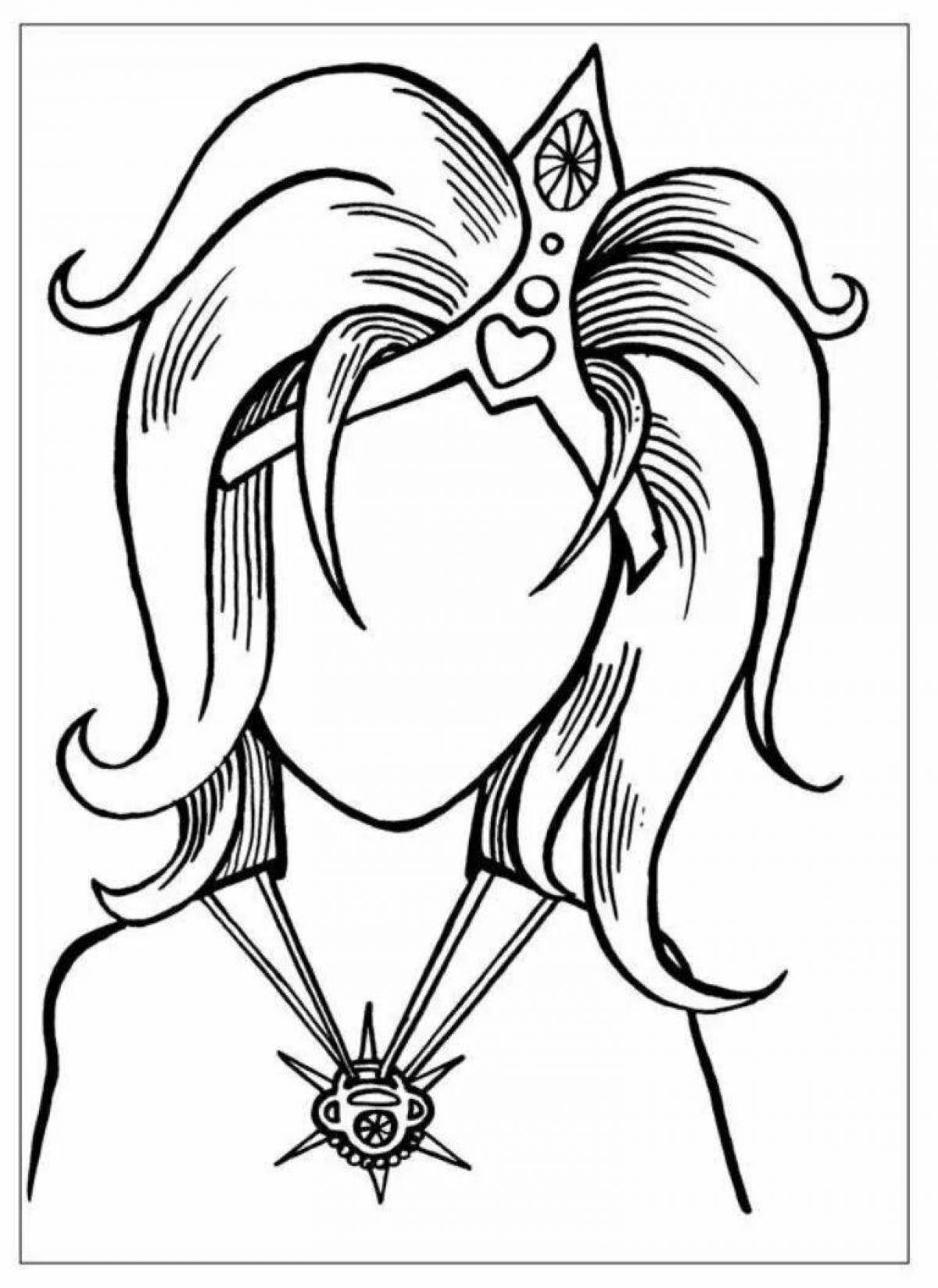 Animated face coloring page