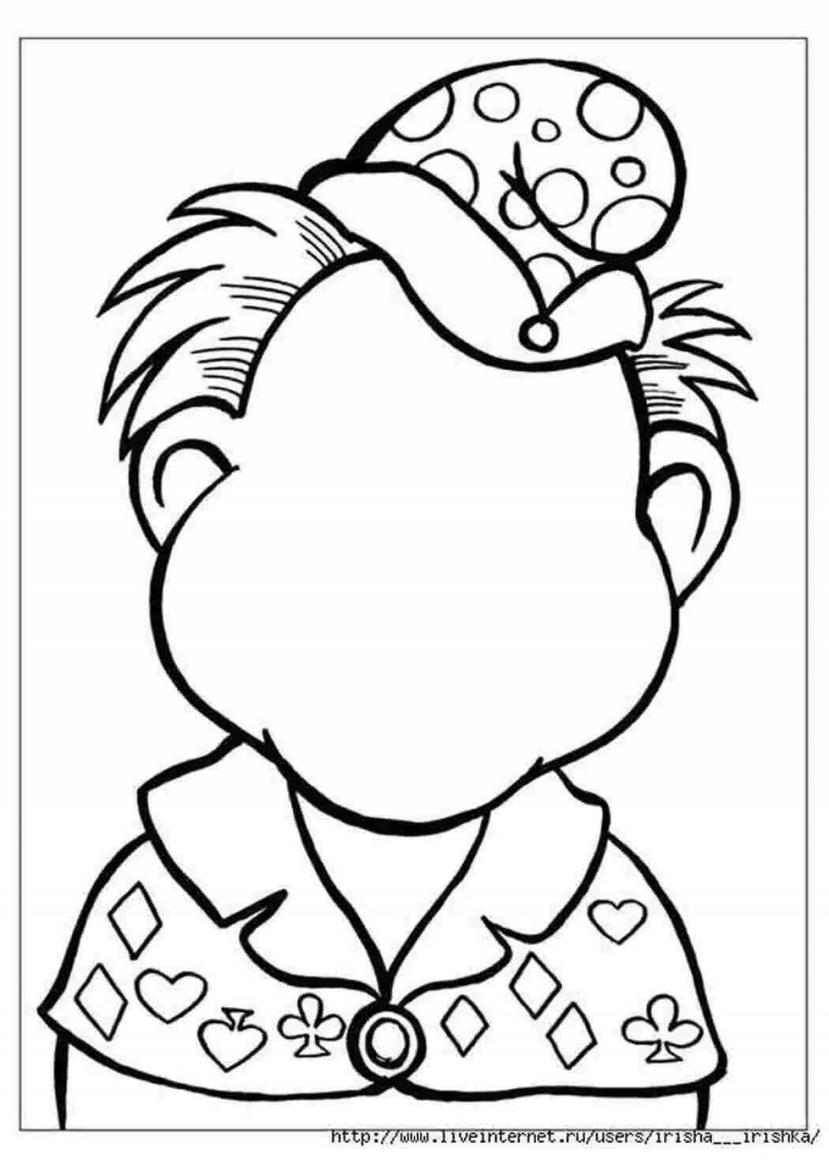 Glittering face coloring page