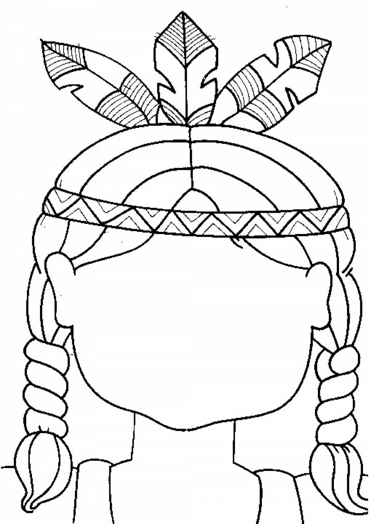 Face coloring page with content